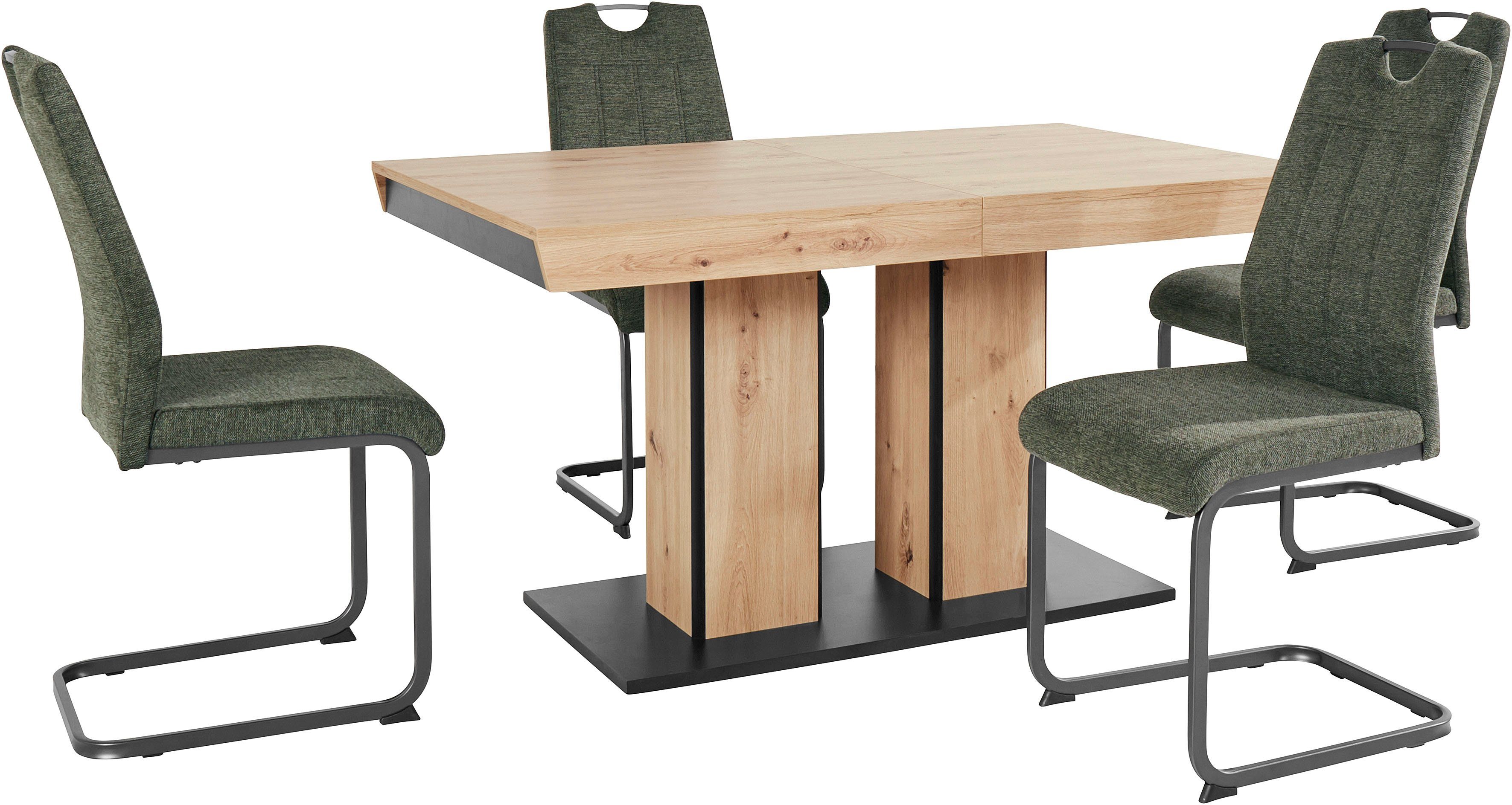 HELA Eethoek Agnes Esstisch ausziehbar, Tisch ausziehbar 140 -220 cm(set, 5-delig)