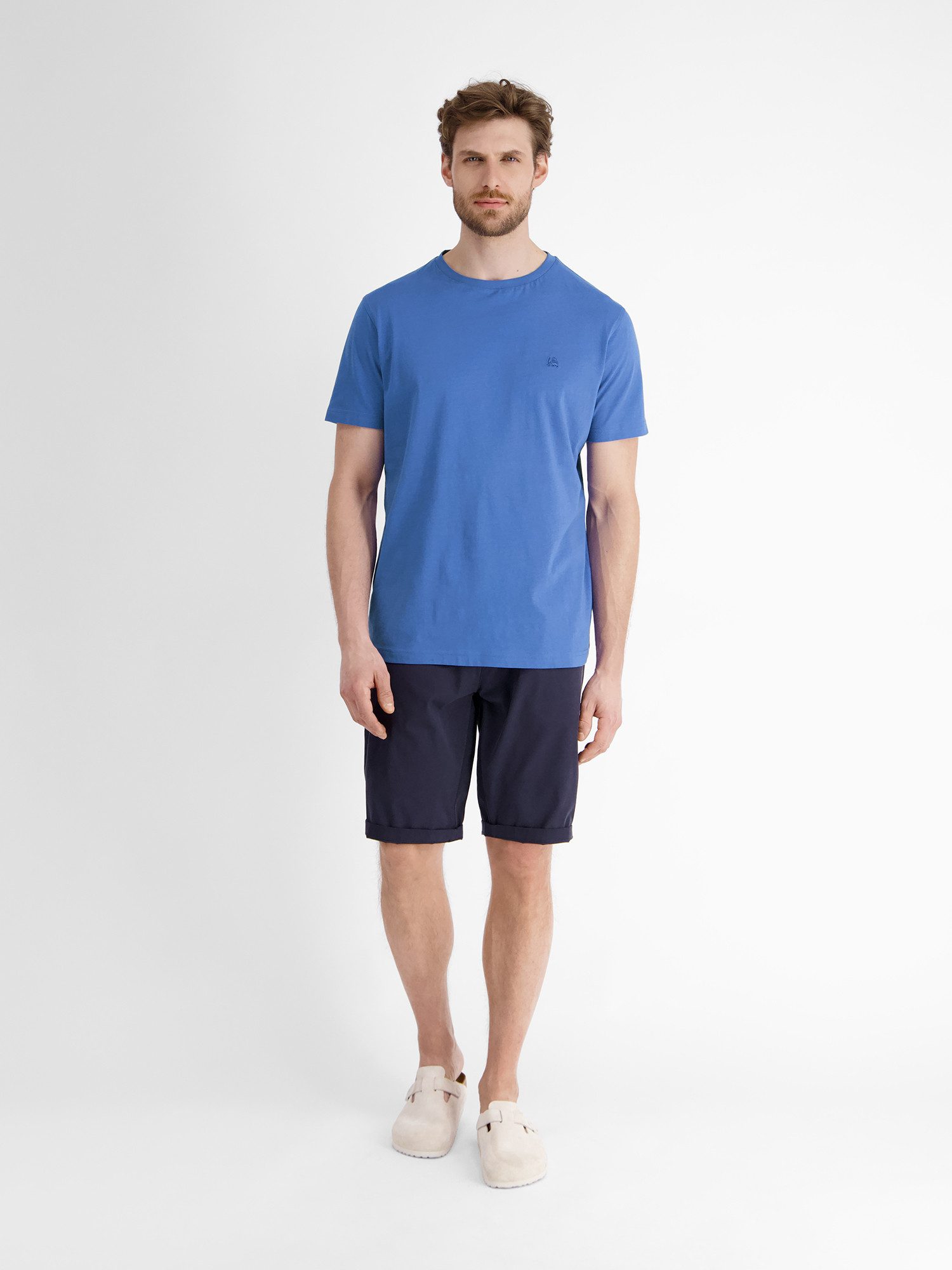 Lerros T-shirt LERROS basic T-shirt met logostiksel, effen