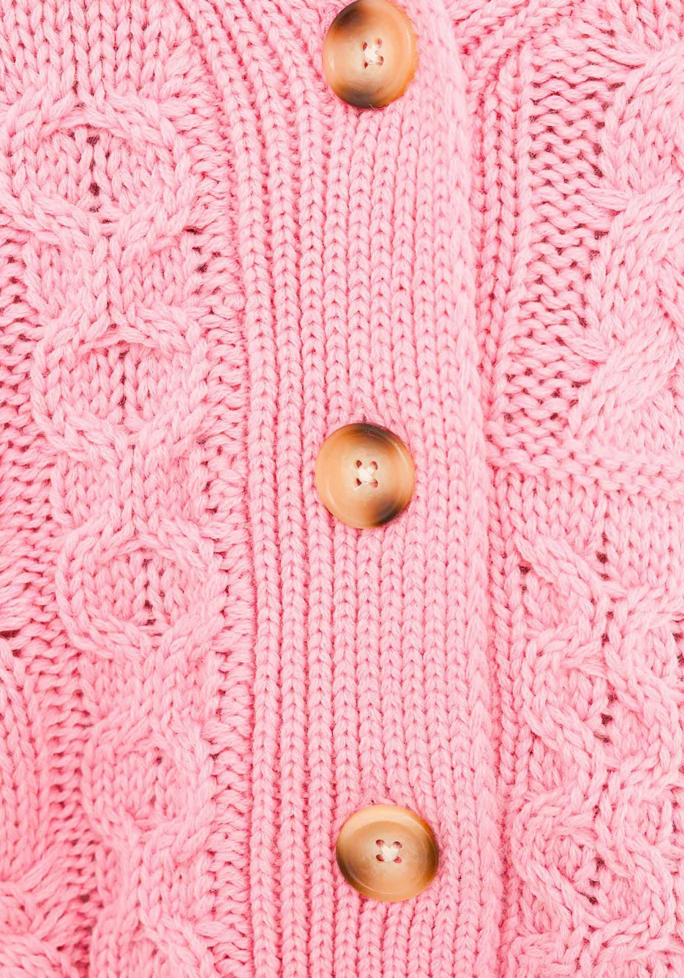Zwillingsherz Cardigan Vlechtbrei met knoopsluiting en wolpercentage