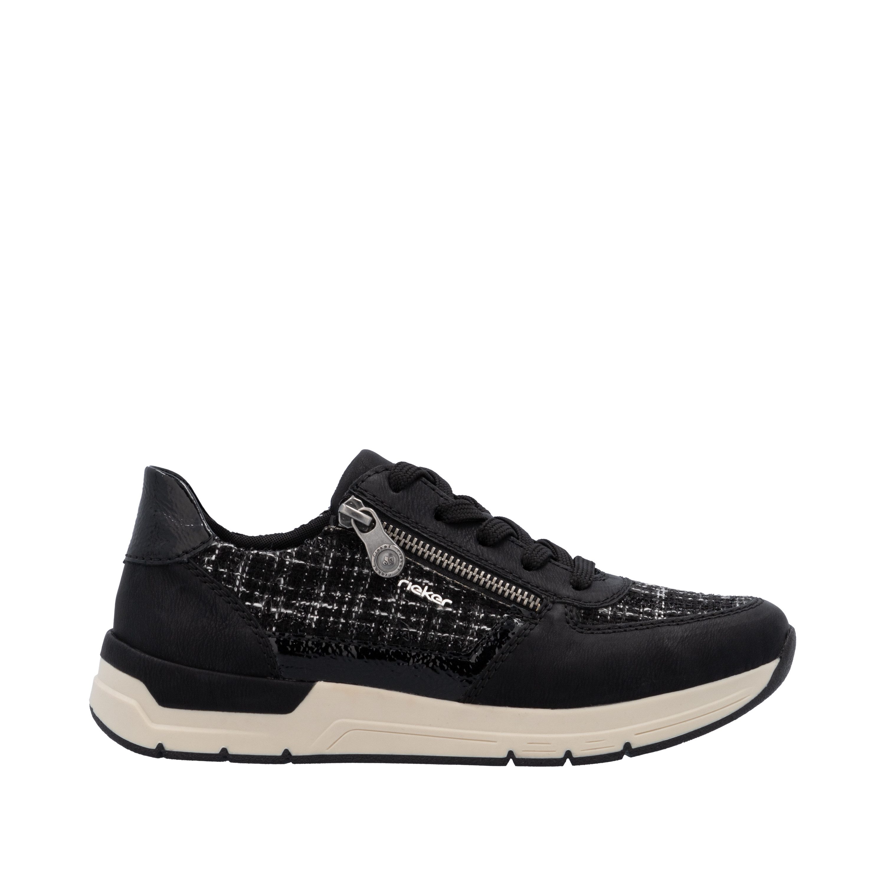 Rieker Sneakers , vrijetijdsschoen, veterschoen, halfschoen met modieuze accenten