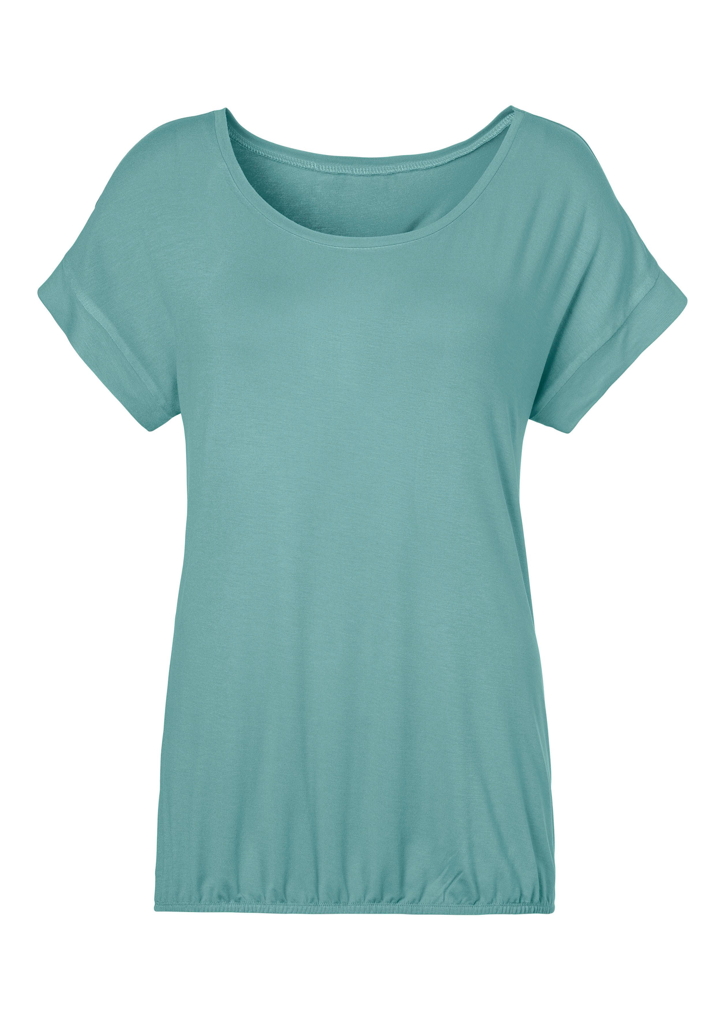 Vivance Shirt met korte mouwen Met elastiek in de band van zachte viscose-stretch