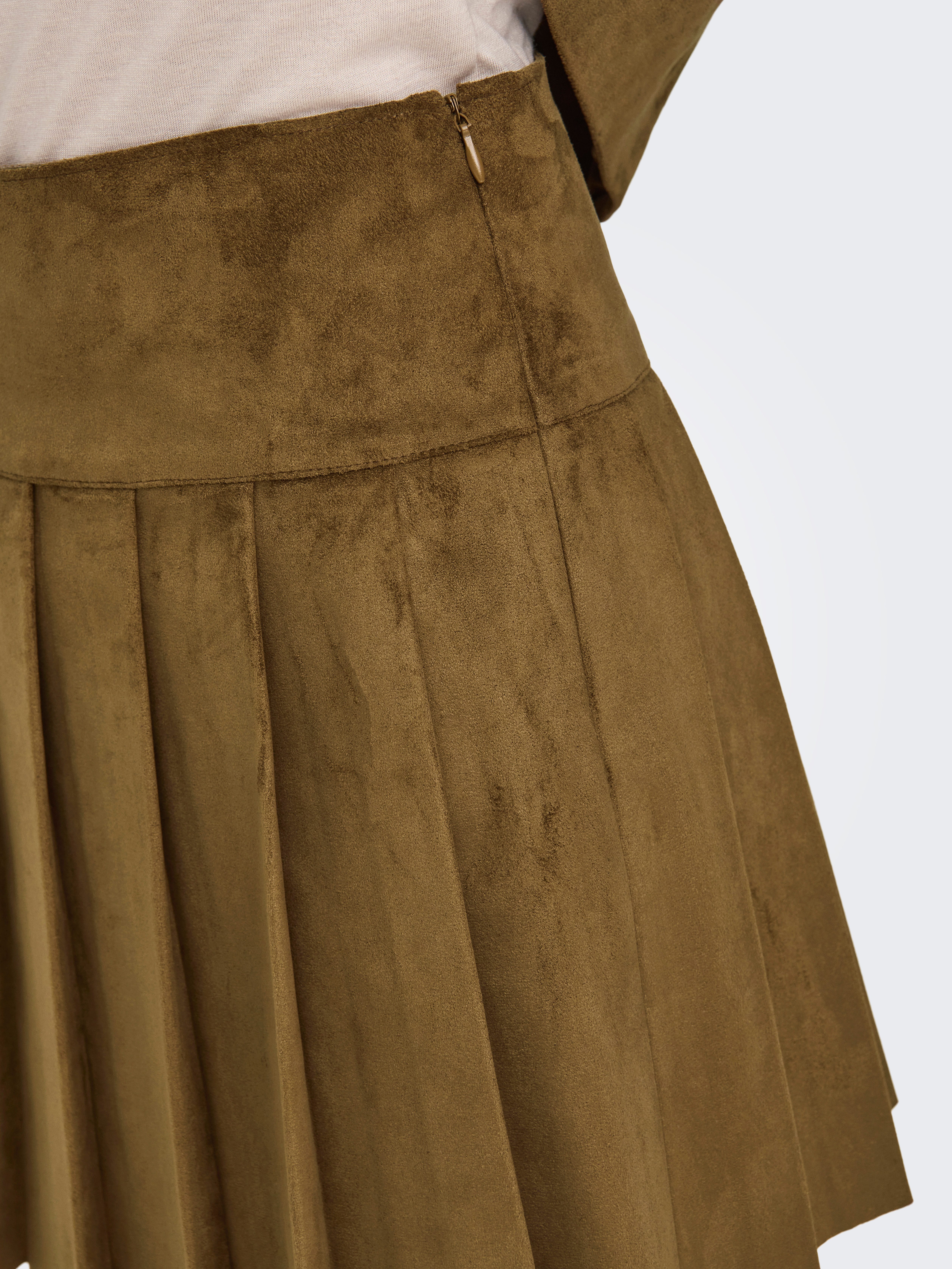 Only Minirok ONLTULIP FAUX SUEDE PLEAT SKIRT OTW