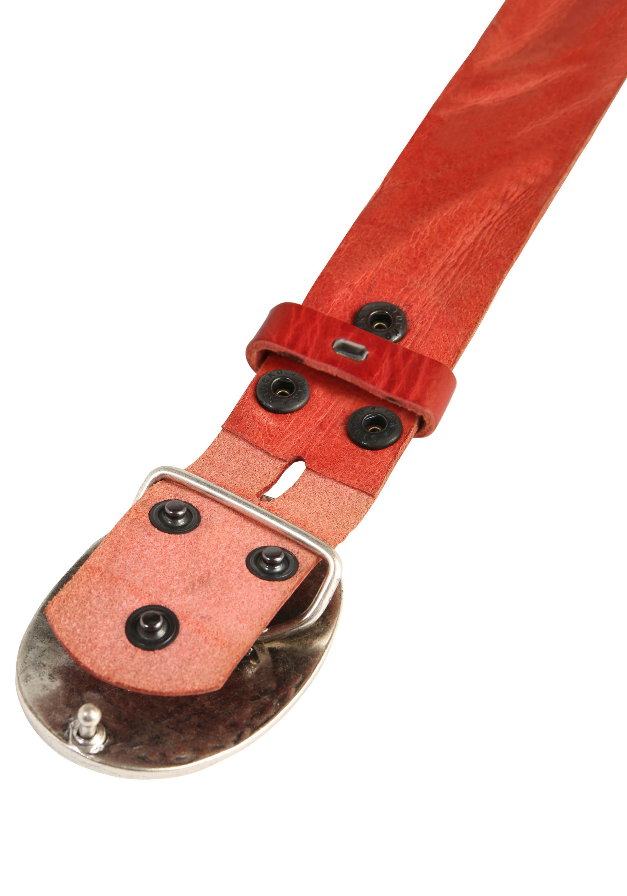 RETTUNGSRING by showroom 019° Leren riem met verwisselbare sluiting "ovaal gebogen zilverkleur"
