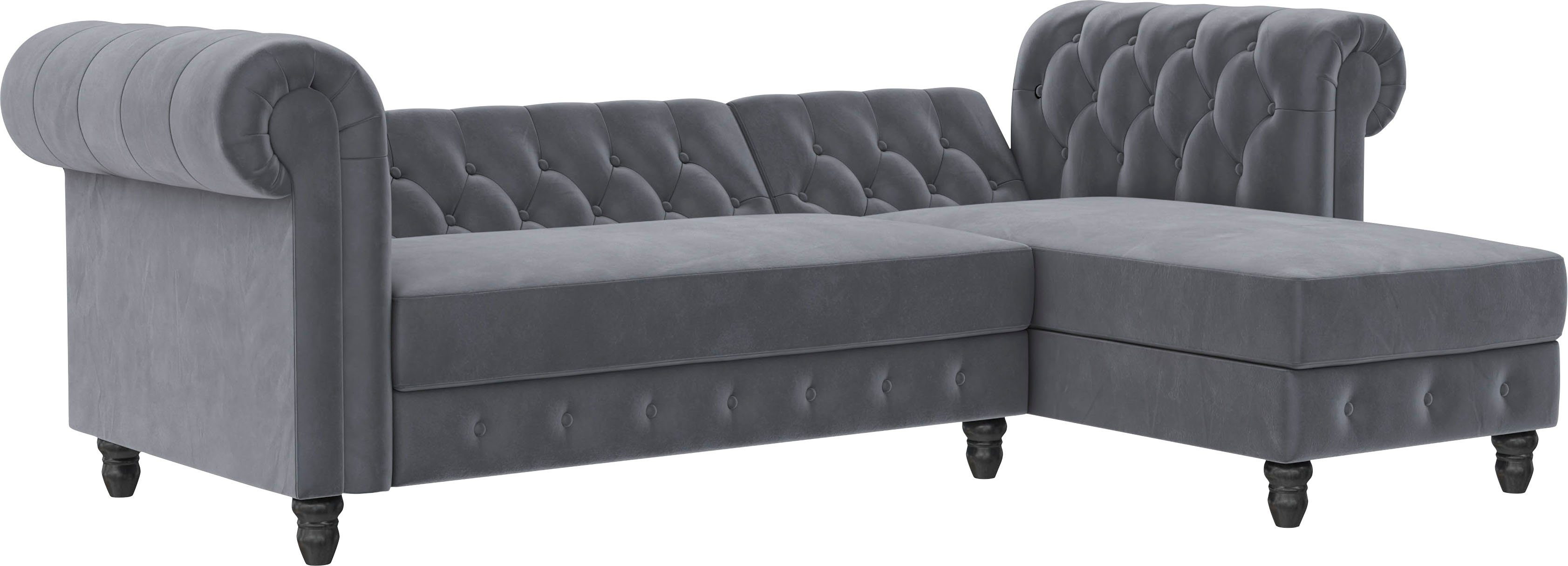 Dorel Home Hoekbank Felix, L-model, 241 cm (ligoppervlak108x195 cm), récamier verwisselbaar,