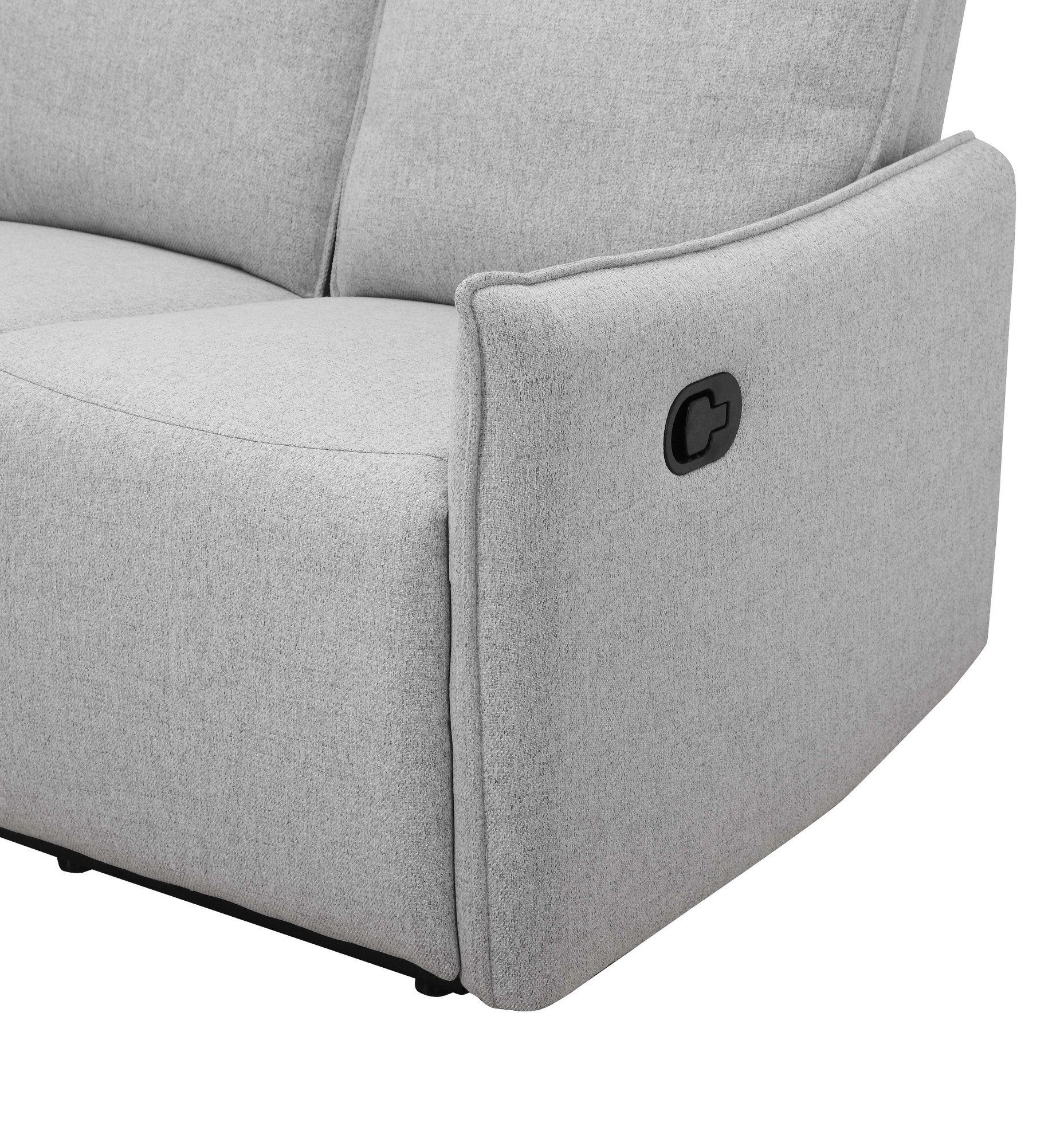 Dorel Home 3-zitsbank Lugo, bioscoopbank met relaxfunctie in kunstleer en geweven stof