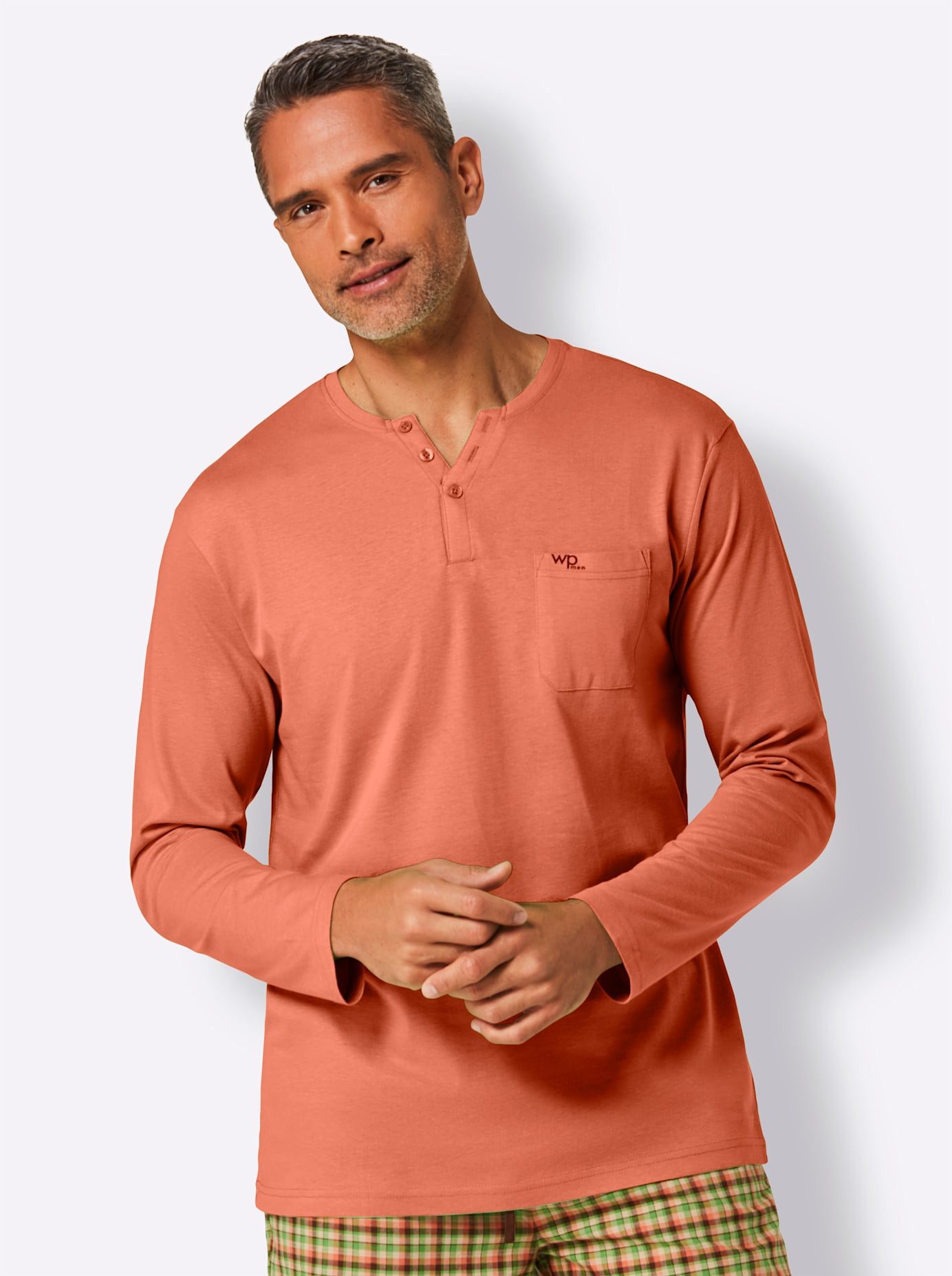 wäschepur Pyjama top Pyjamashirt (1-delig) heren shirts maat 48/50 oranje