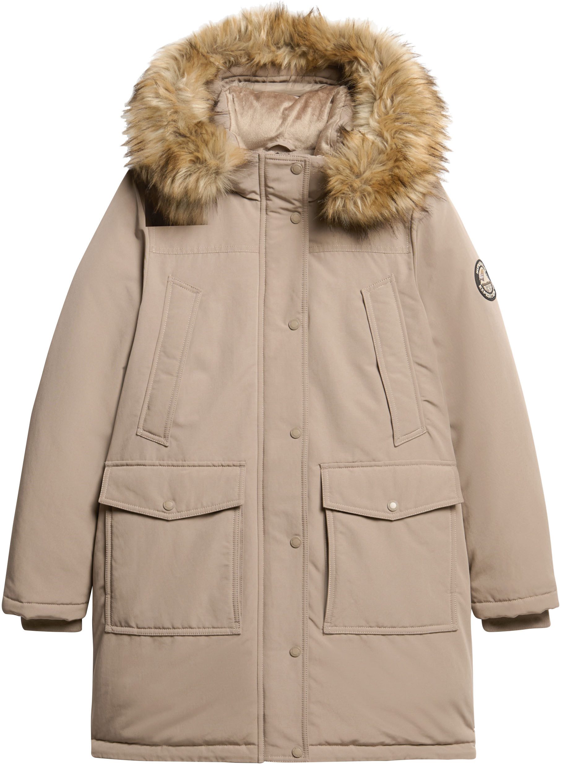 Superdry Gewatteerde jas EVEREST FAUX FUR PARKA JACKET