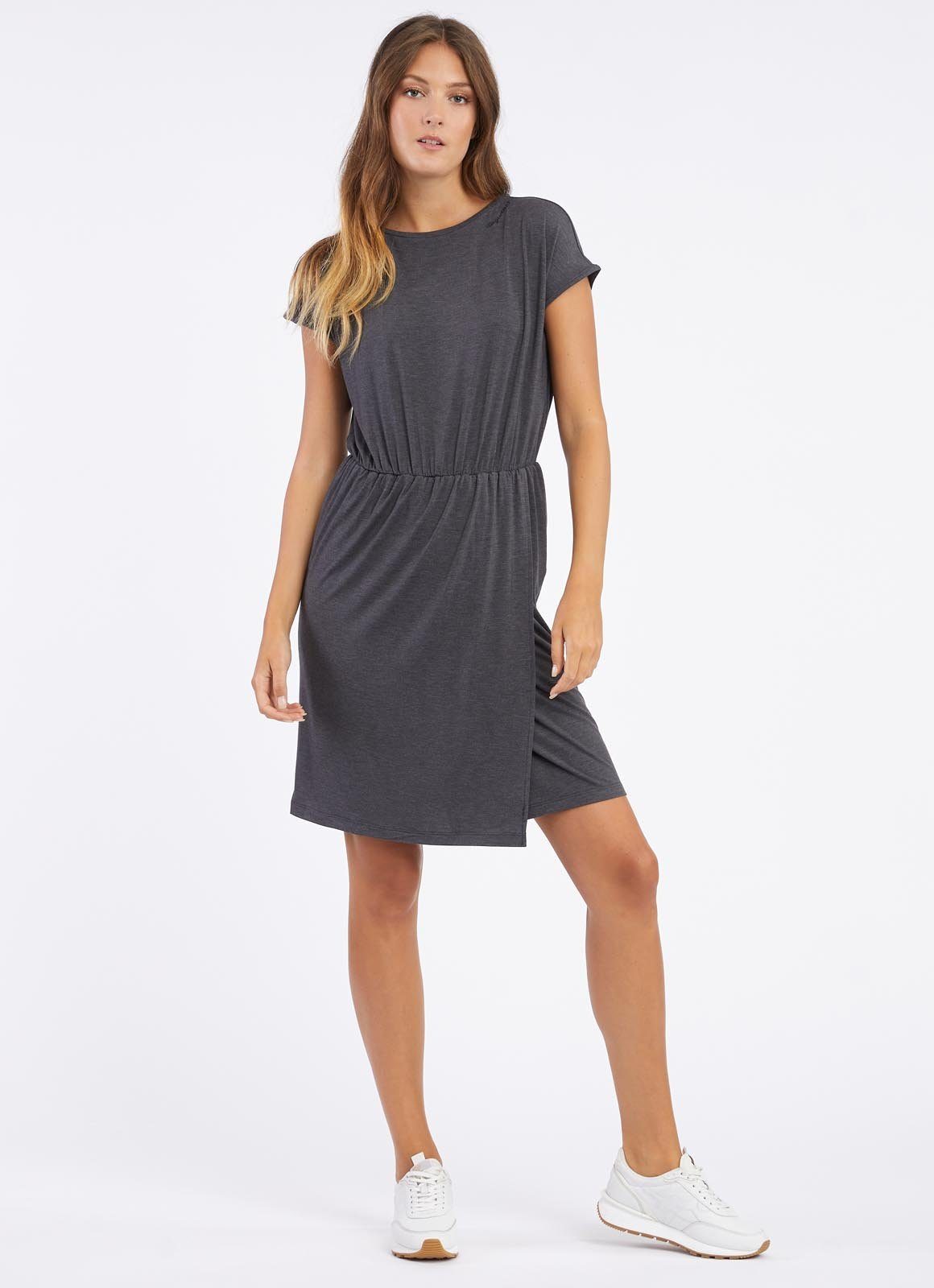 Ragwear Zomerjurk COPR comfortabele elastische taille en rok met wikkelingseffect