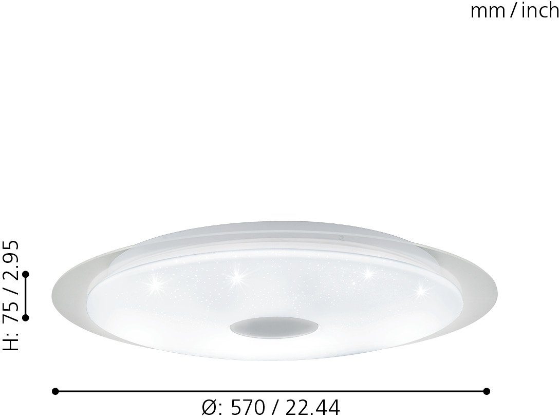 EGLO Plafondlamp MORATICA-A Bediening via afstandsbediening, nachtlicht (1 stuk)
