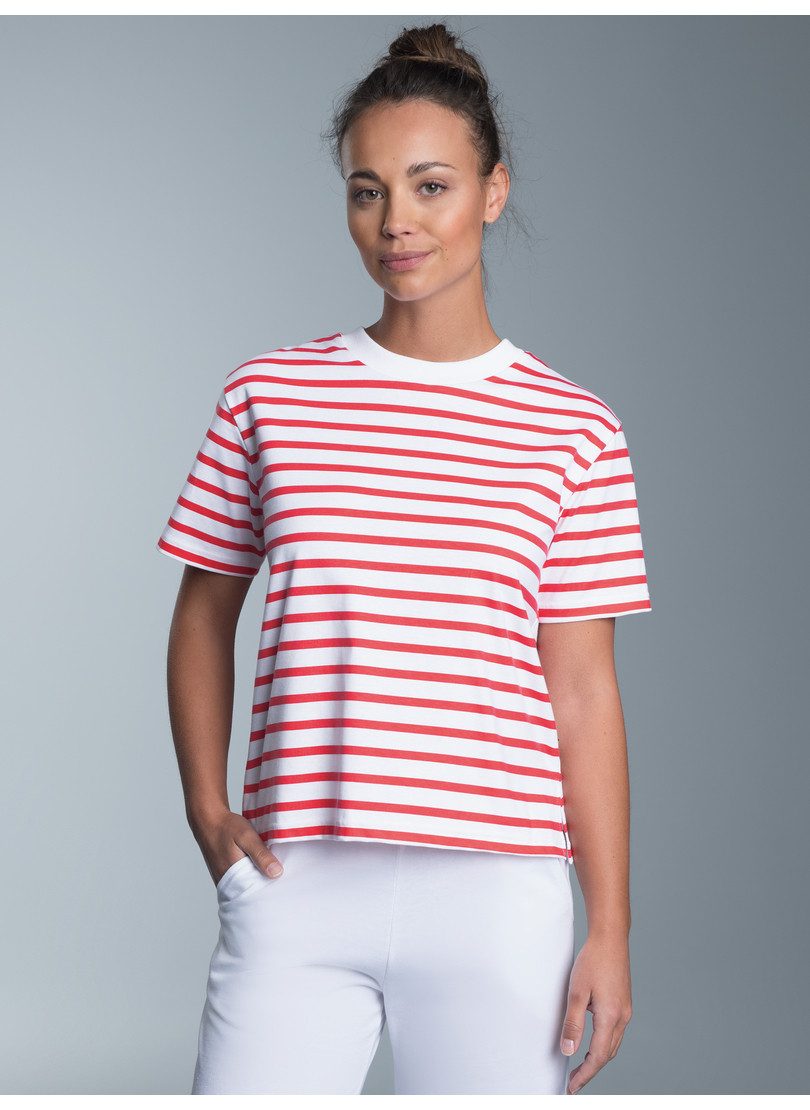 Trigema T-shirt TRIGEMA Cropped T-shirt met streepjespatroon (1-delig)