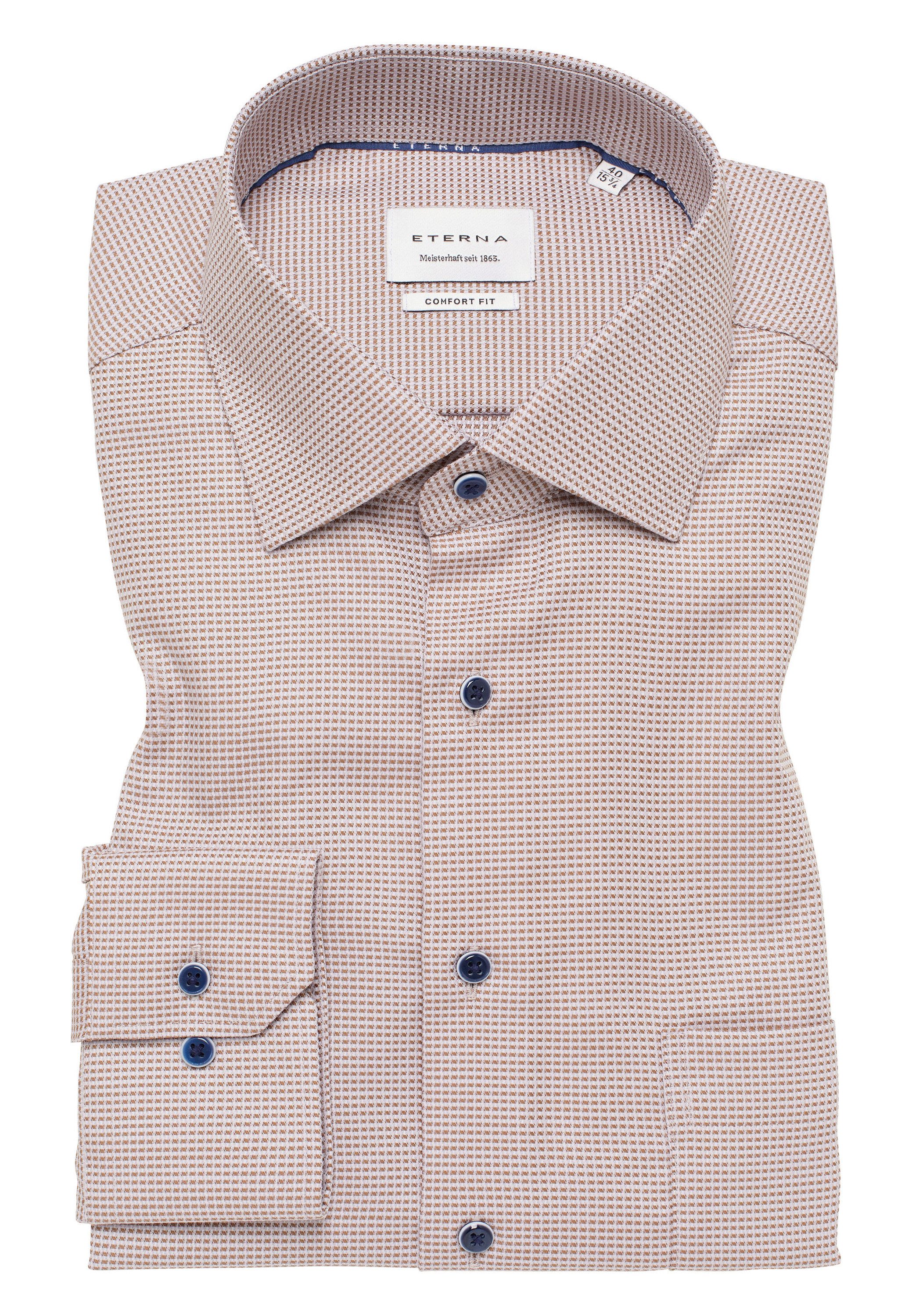 Eterna Overhemd met lange mouwen Comfort fit NON IRON (strijkvrij)