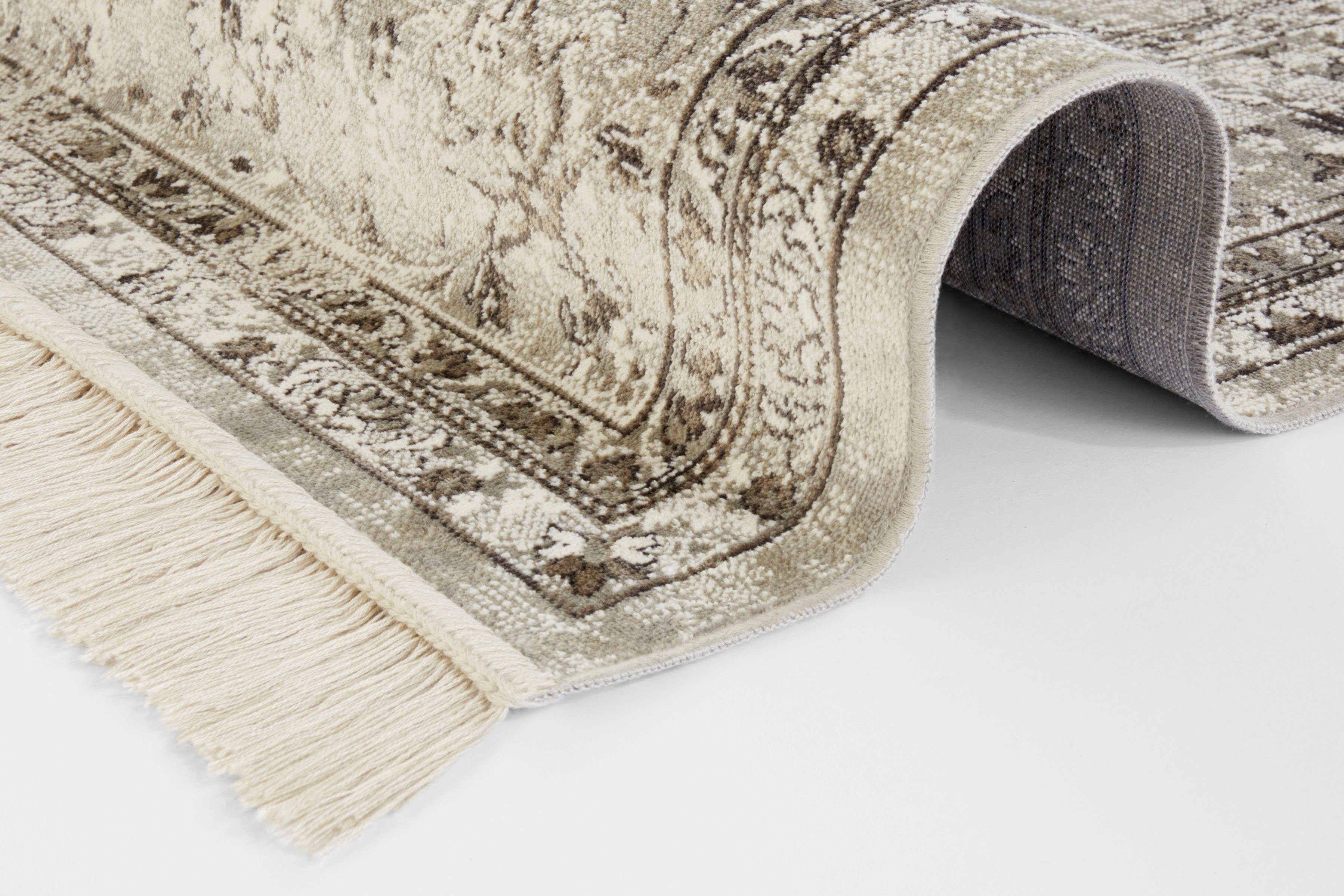 NOURISTAN Vloerkleed Orient Vintage medaillon Oriëntaals met franje, oriënt, woonkamer, slaapkamer, eetkamer