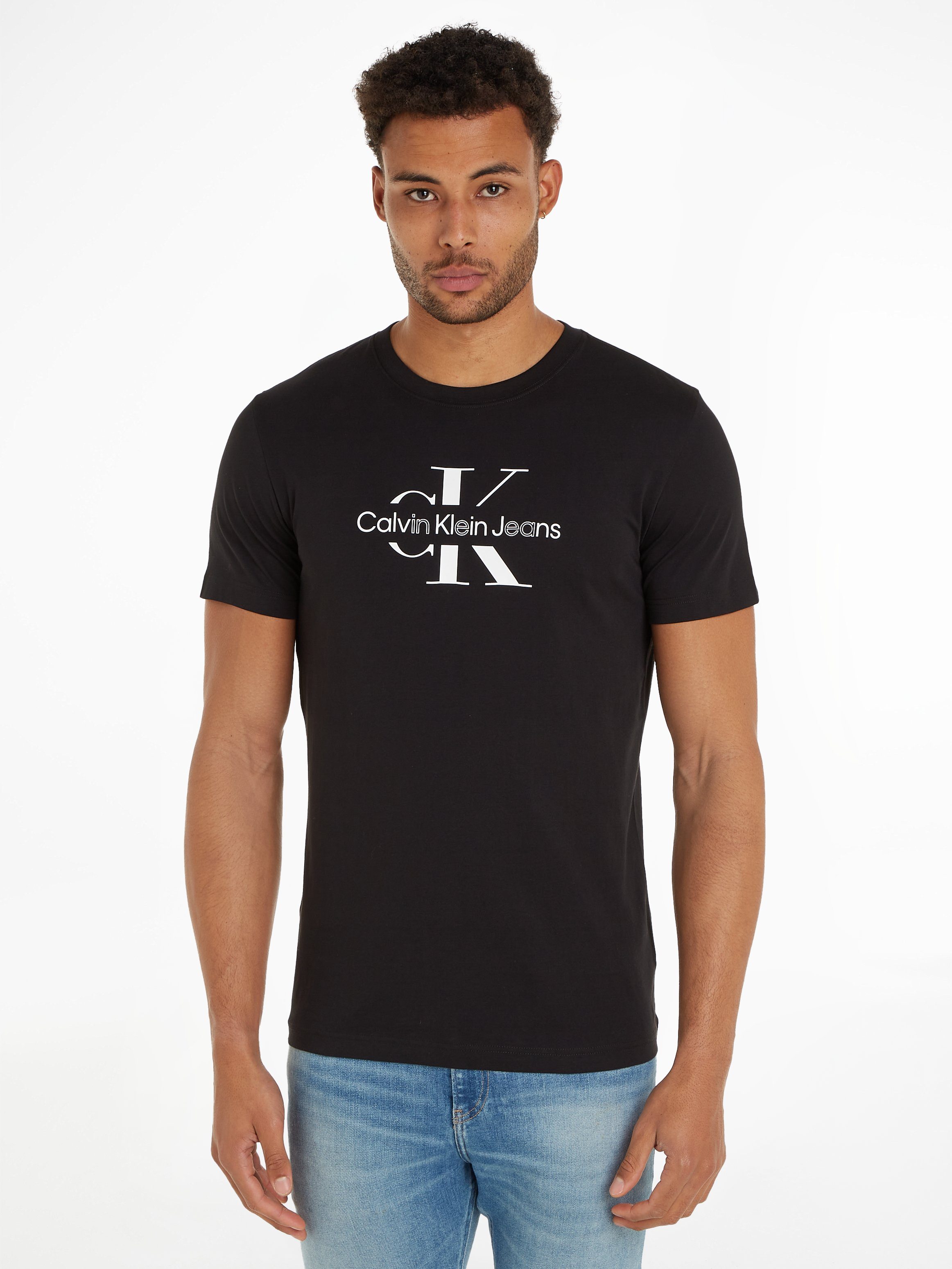 Calvin Klein Jeans Outline Monologo T-Shirt Black Heren