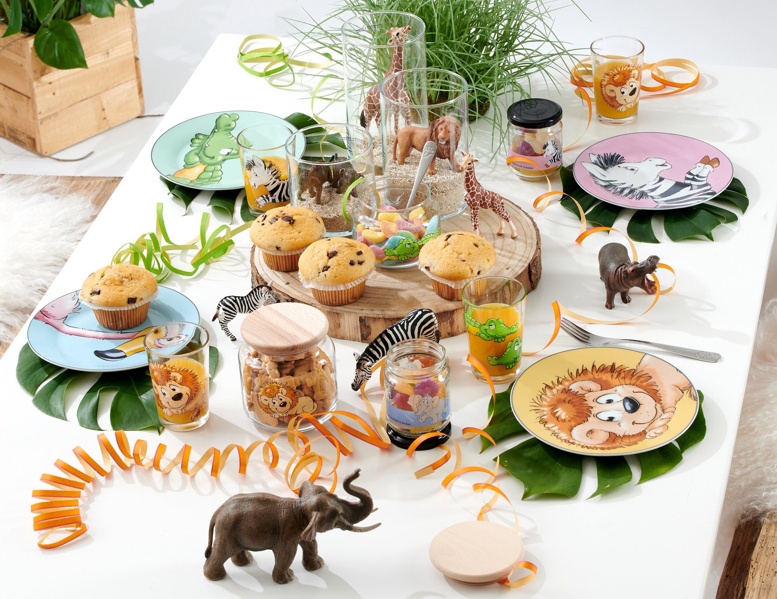 Ritzenhoff & Breker Kinderservies-set Happy Zoo, Leo met leeuwendecor, 3 delen, voor 1 persoon (set, 3-delig)