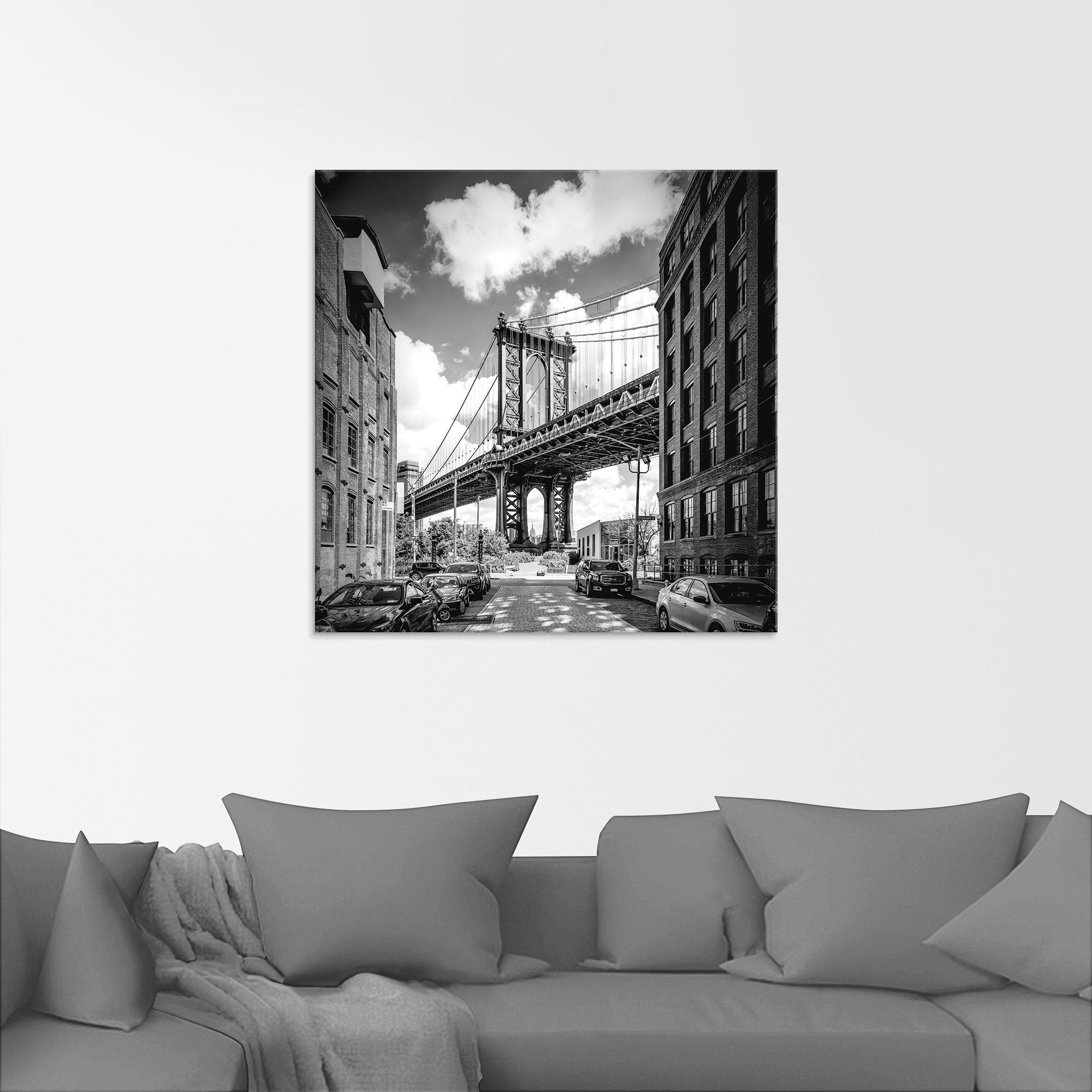 Artland Print op glas New York City Manhattan Bridge I