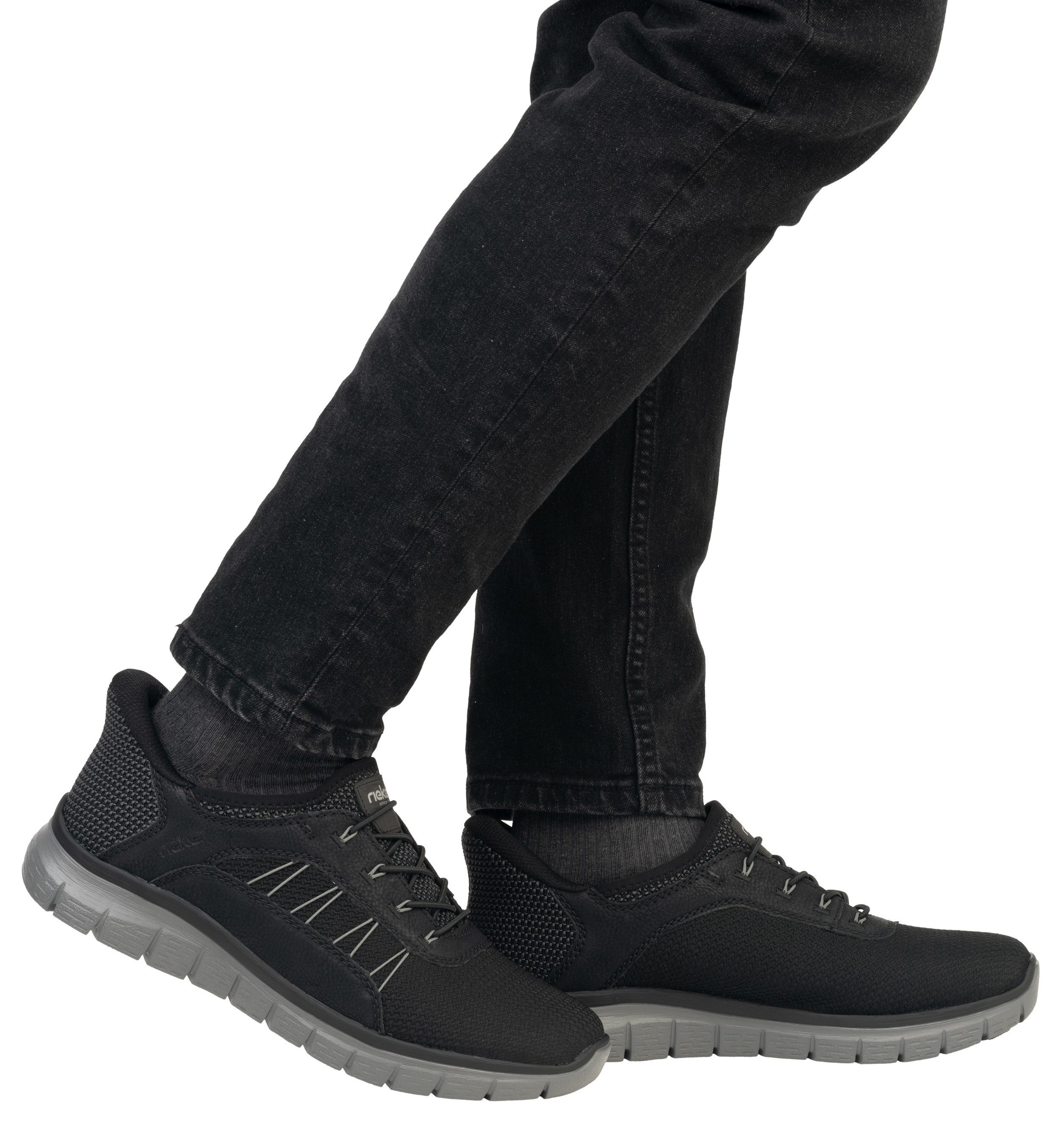 Rieker Slip-on sneakers lage schoen, vrijetijdsschoen, instapschoen met elastiek