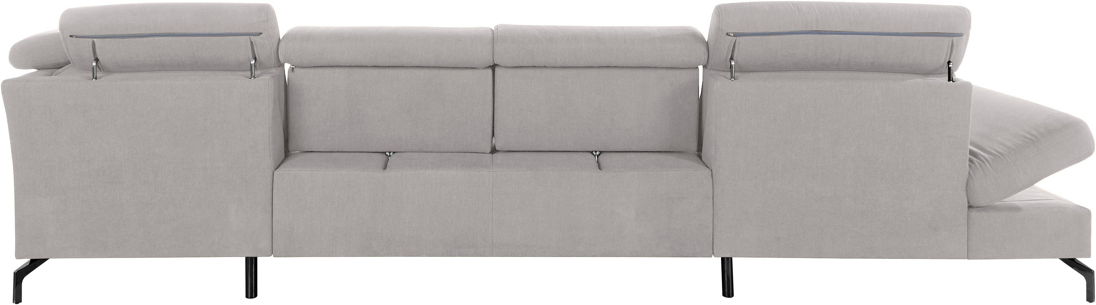 sit&more Zithoek Brisbane U-vorm Poothoogte 15 cm, inclusief verstelbare zitdiepte, armleuningen en hoofdeind