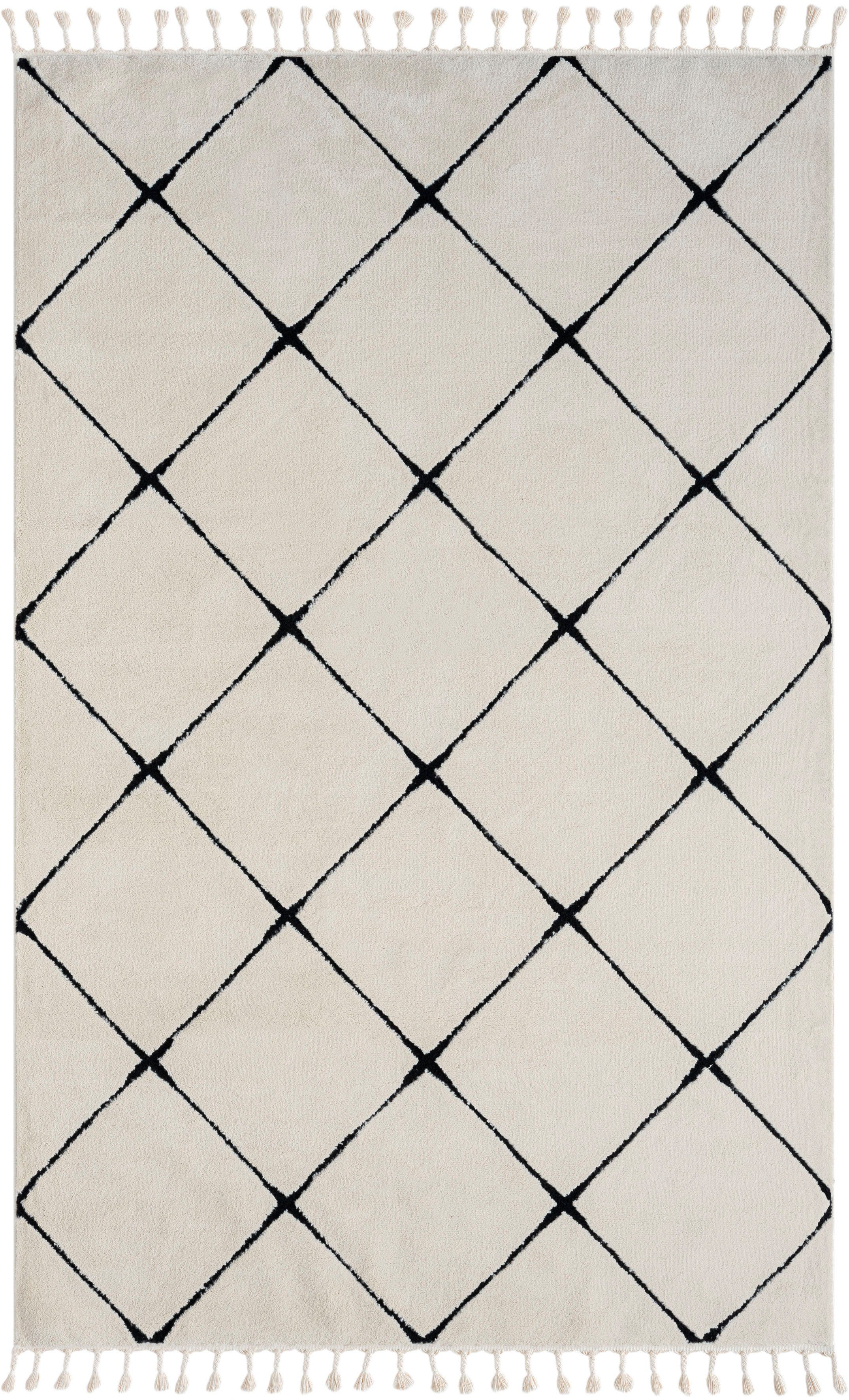 Myflair Möbel & Accessoires Hoogpolig vloerkleed Moroccan Square modern, marokkaans ontwerp, ruitenpatroon, zacht door hoogpolig