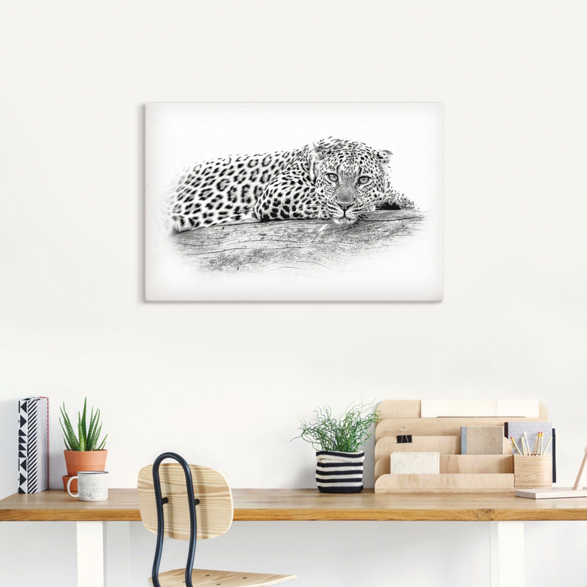 Artland Artprint Luipaard highkey look als artprint van aluminium, artprint op linnen, muursticker of poster in verschillende maten