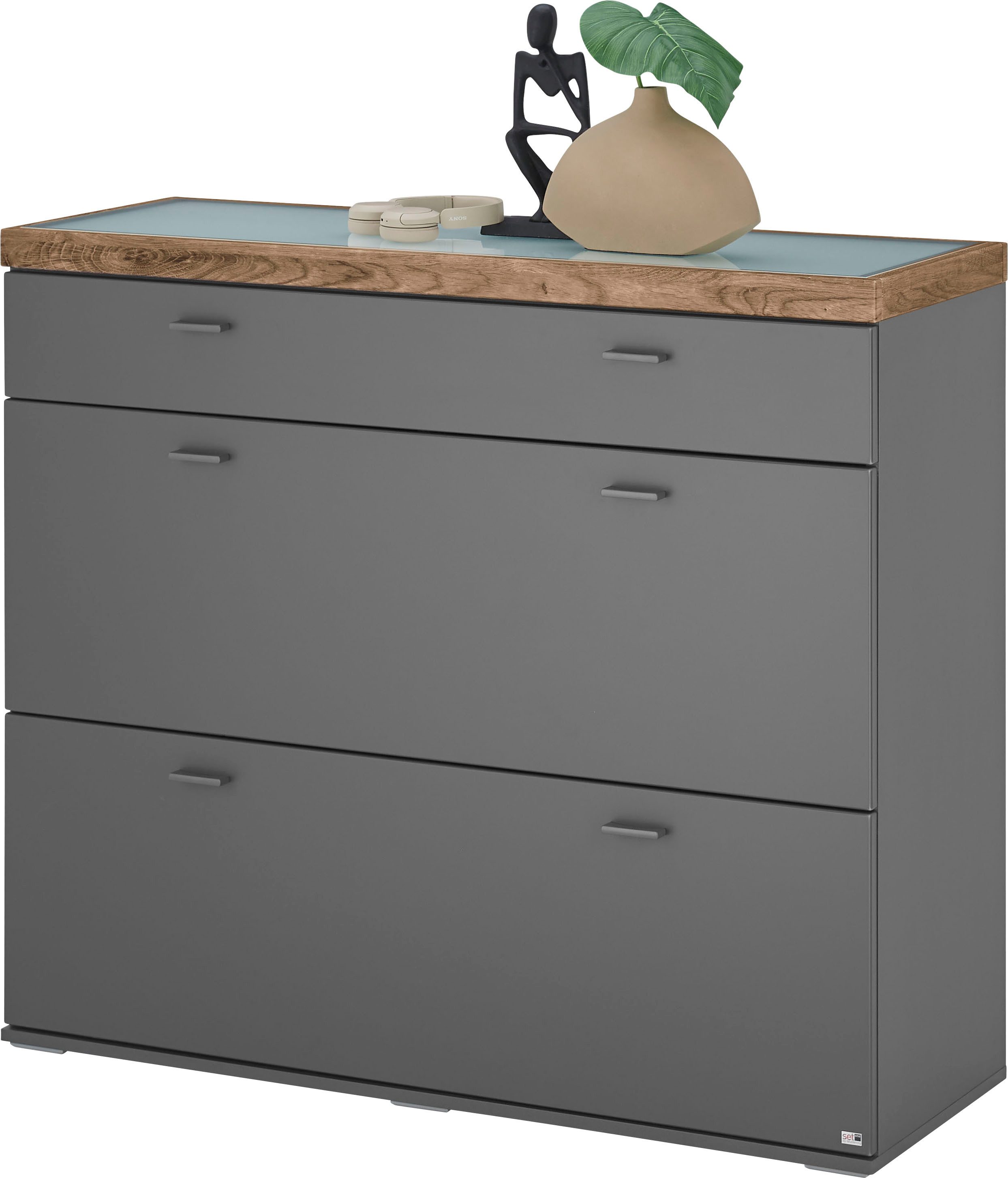set one by Musterring Dressoir Lancaster Dielen inclusief led-verlichting, met deuren en lades, breedte 121 cm
