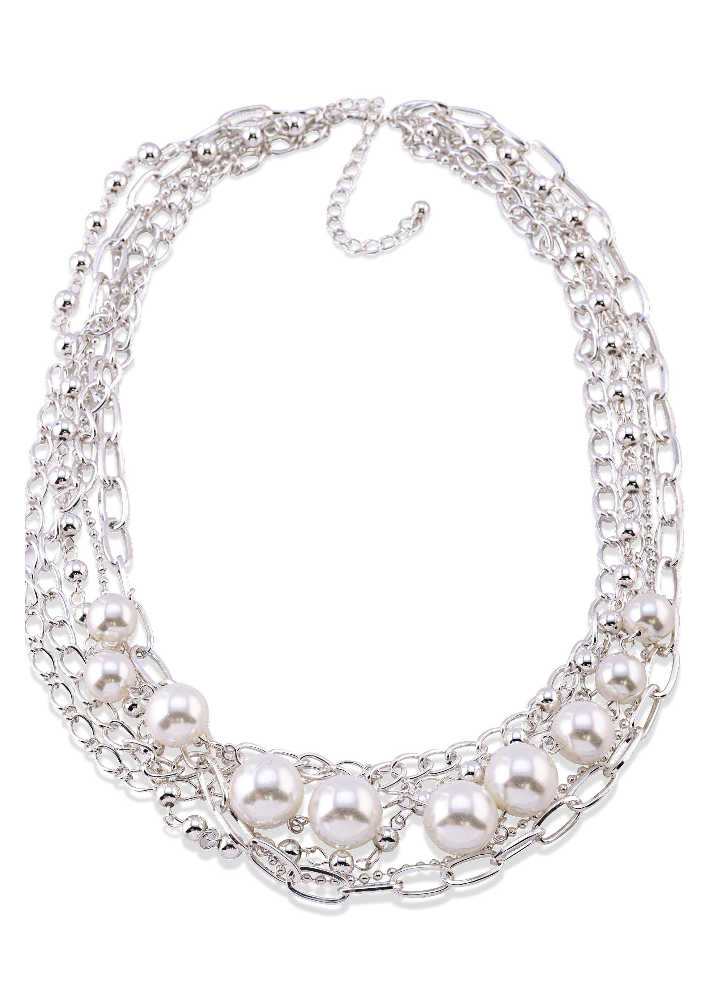 Firetti Collier Modeketting met kunststof kraal dames kettingen zilver(kleur)