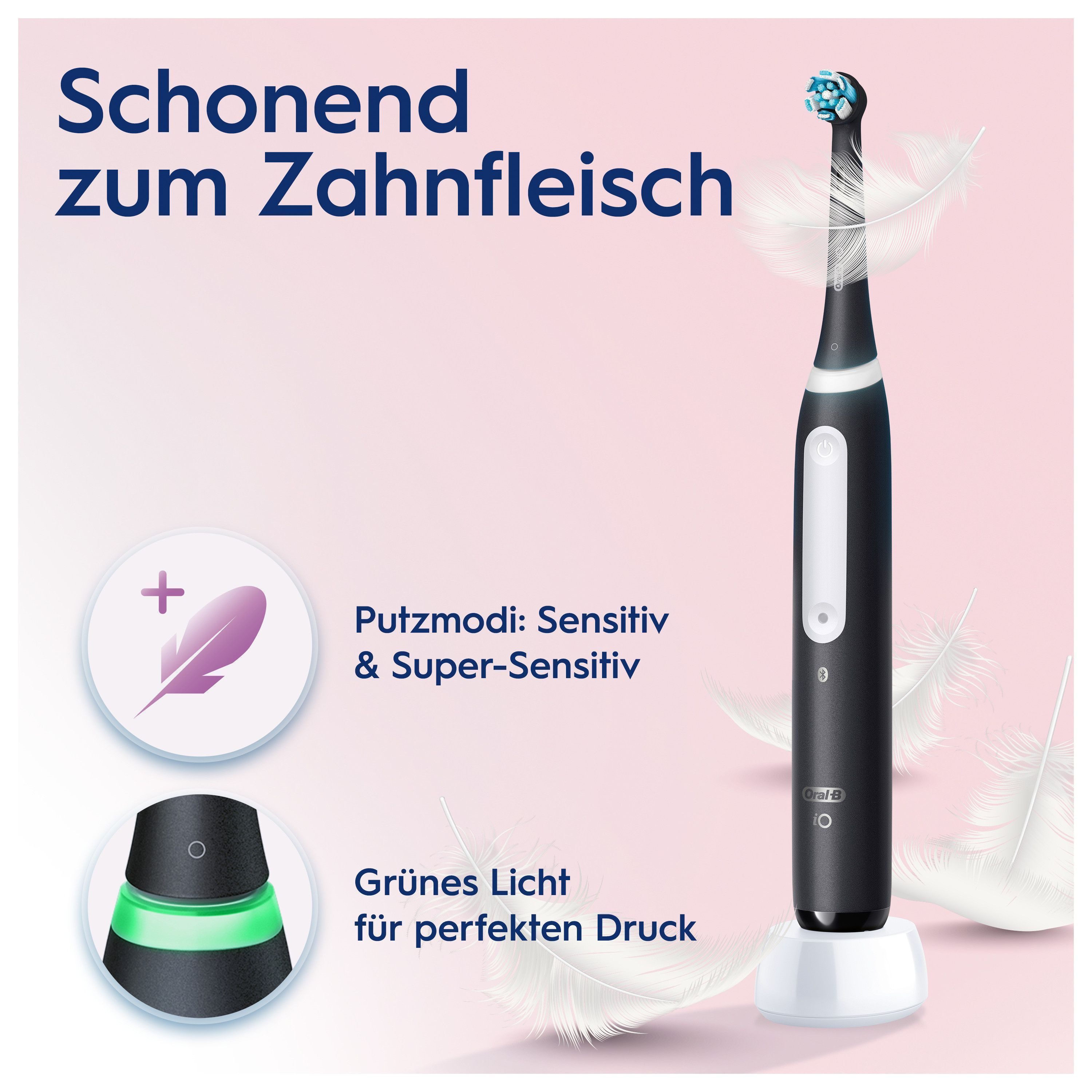 Oral B Elektrische tandenborstel IO 4 met magnet technologie, 4 reinigingsstanden, reisetui