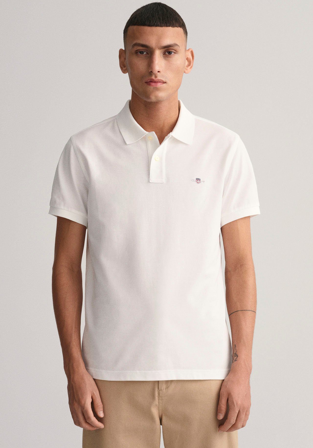 Gant Poloshirt SLIM ORIGINAL PIQUE SS RUGGER met logoborduursel op borsthoogte