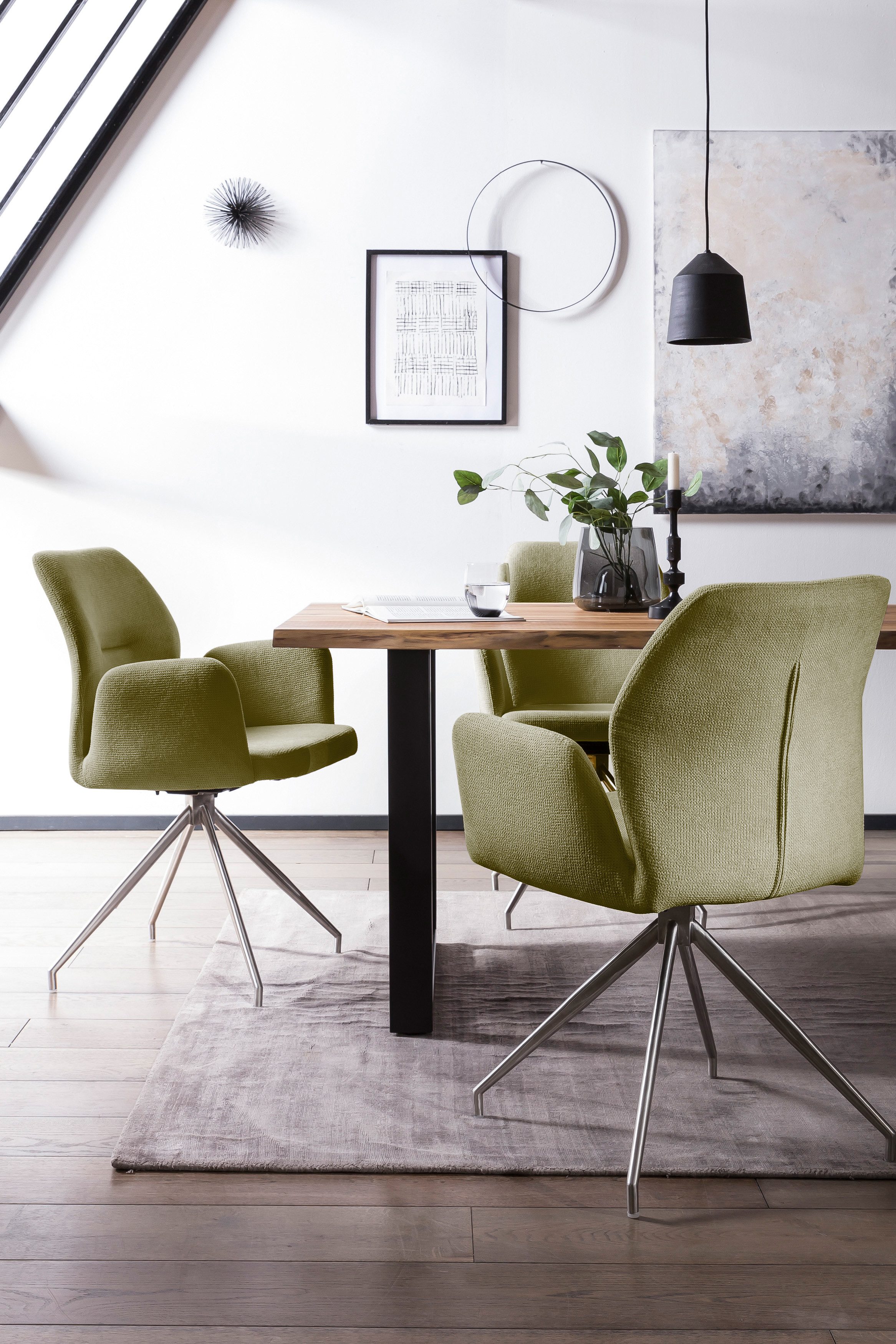 SalesFever Eethoek Tafelblad behandeld met OSMO hardwasolie in zijdeglans afwerking (set, 5-delig)