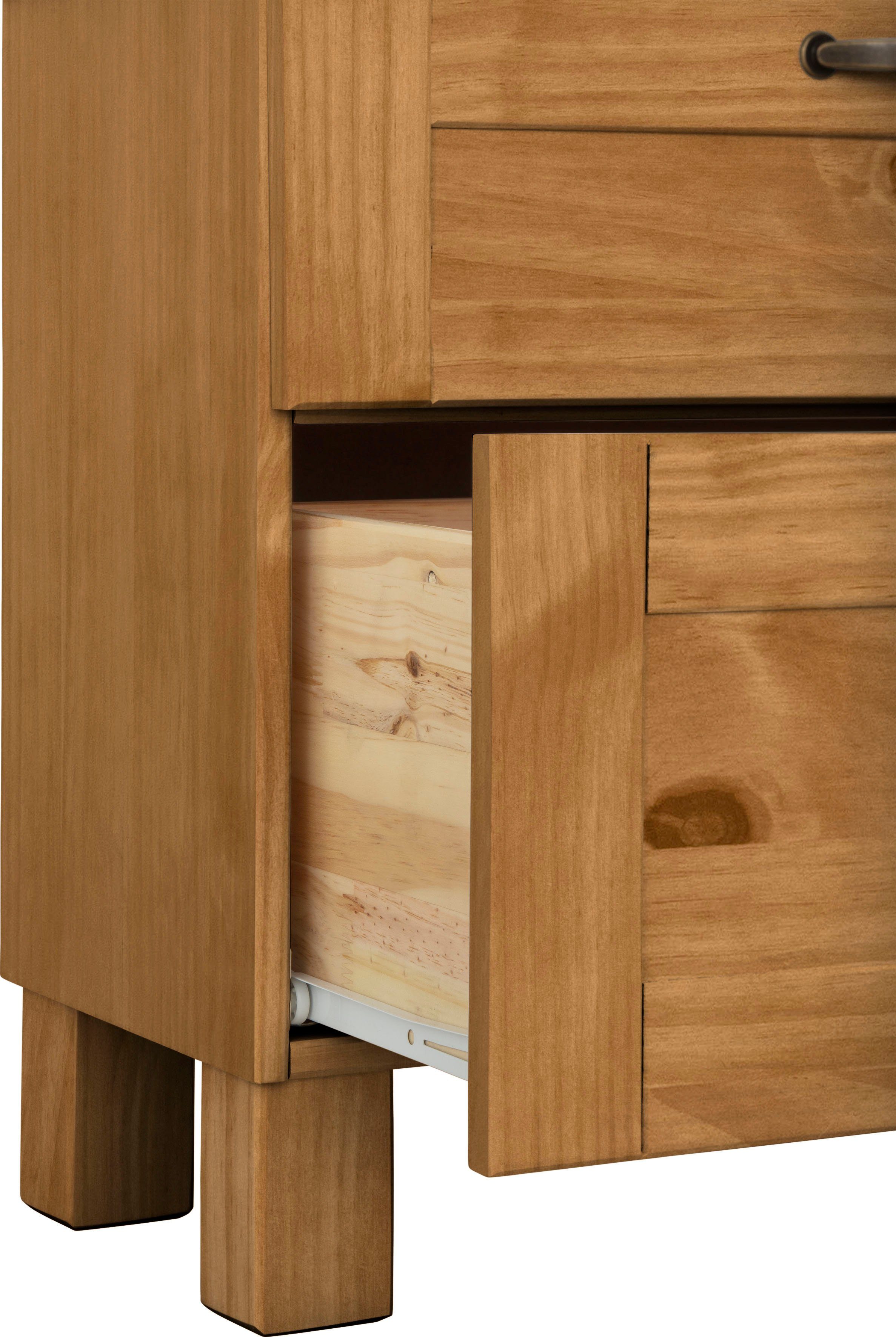 Home affaire Wastafelonderkast Rodby Massief, FSC®-gecertificeerd hout, grepen metaal, breedte 60 cm, hoogte 55 cm