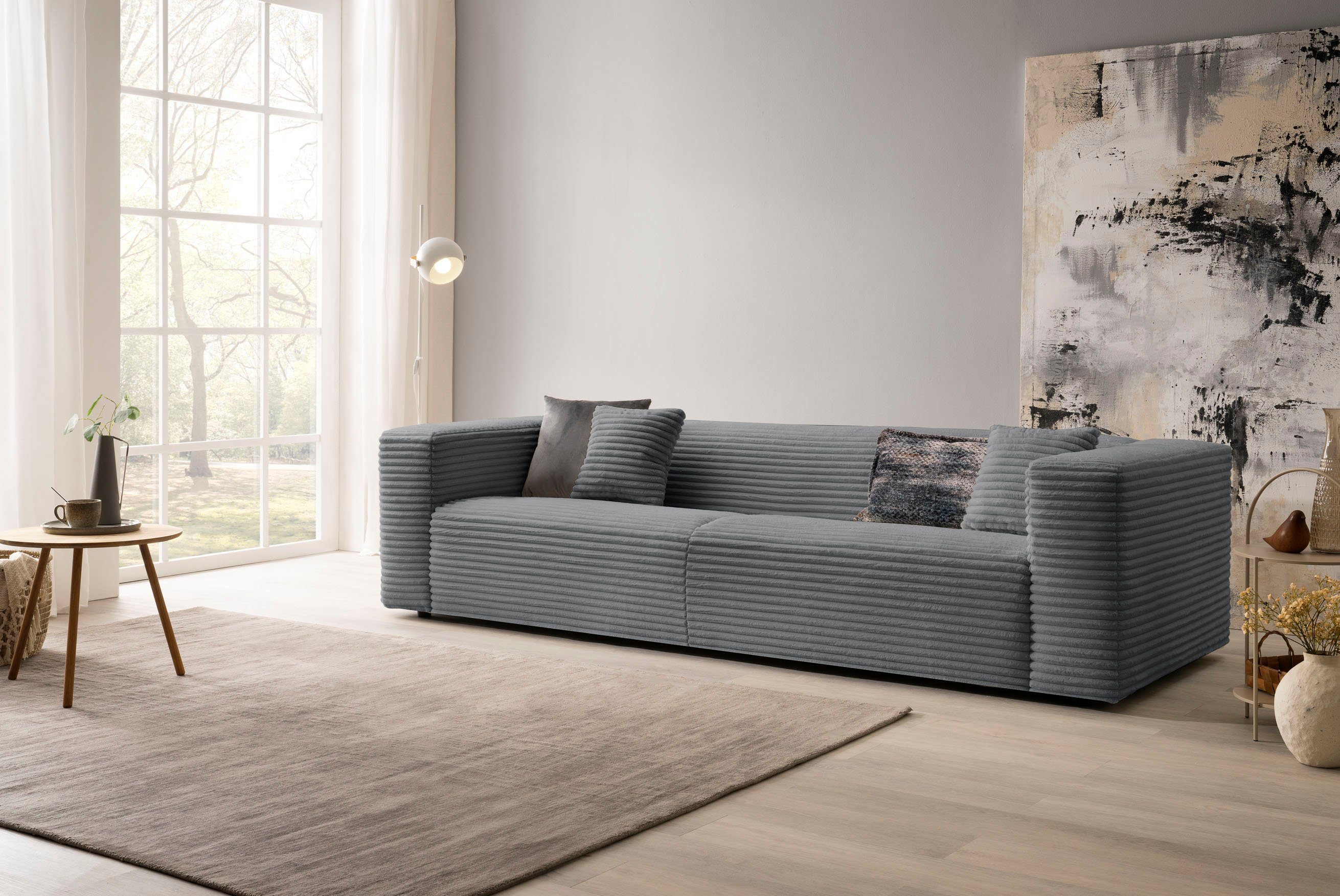 andas 3-zitsbank BAKELS, bank in cord of bouclé stof, sofa in modern ontwerp