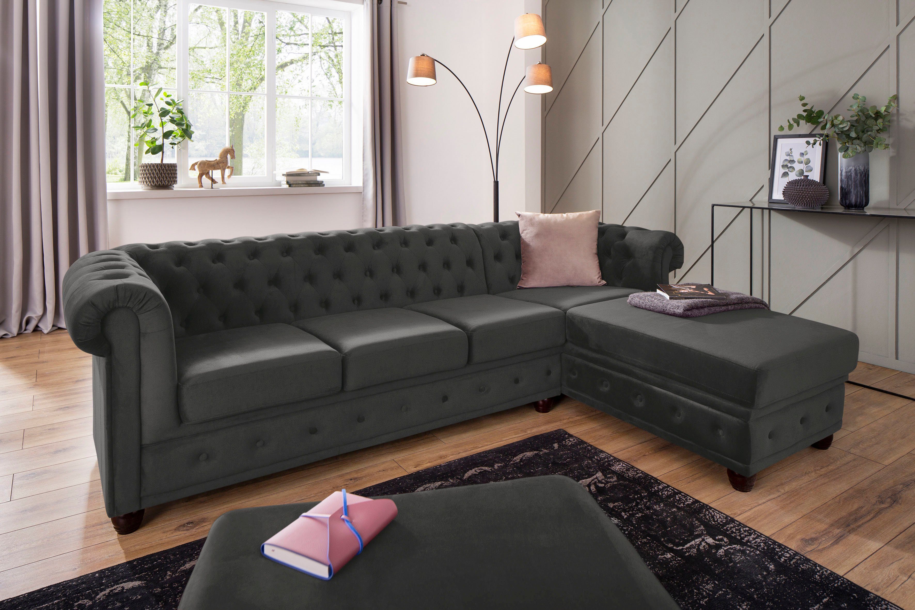 Home affaire Hocker New Castle past bij de "new castle"-serie, bxdxh: 75x70x45 cm