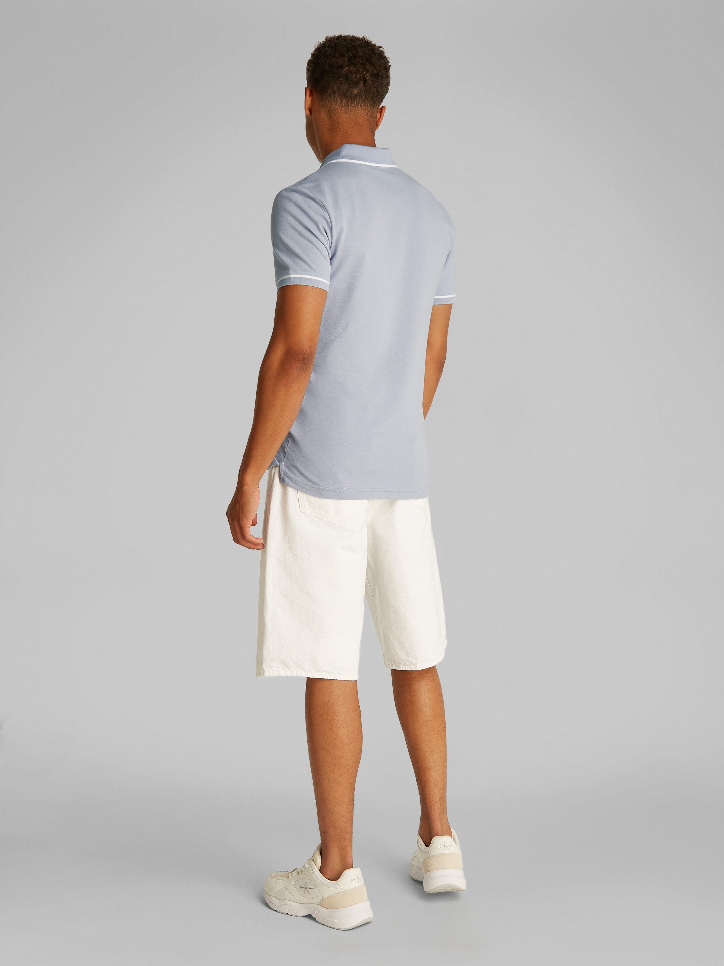Calvin Klein Poloshirt TIPPING SLIM POLO met streepdetail op de kraag