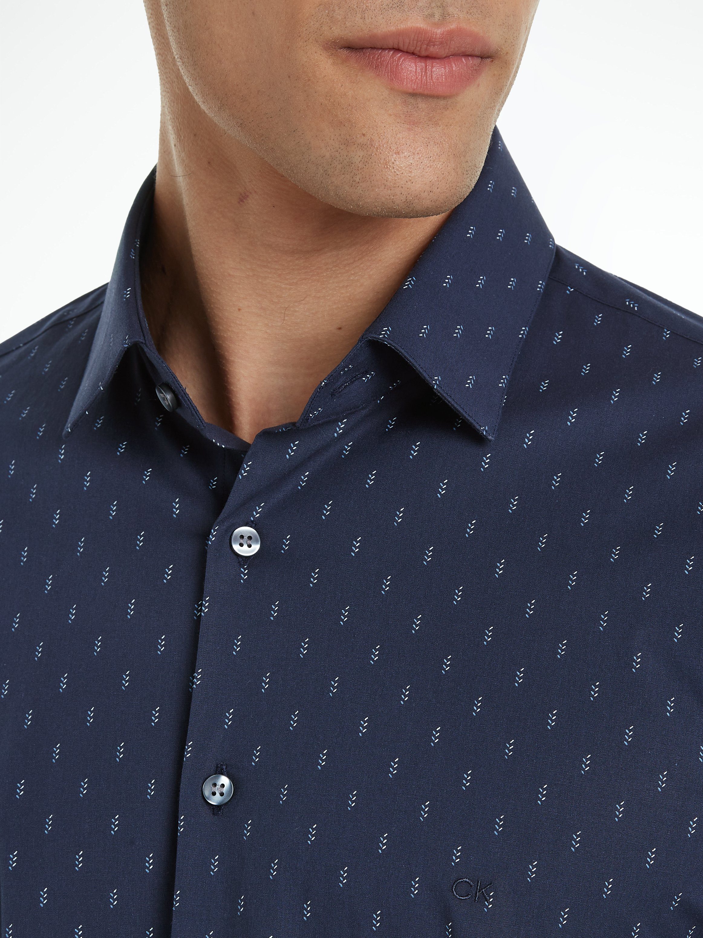 Calvin Klein Overhemd met lange mouwen POPLIN LEAF PRINT SLIM SHIRT