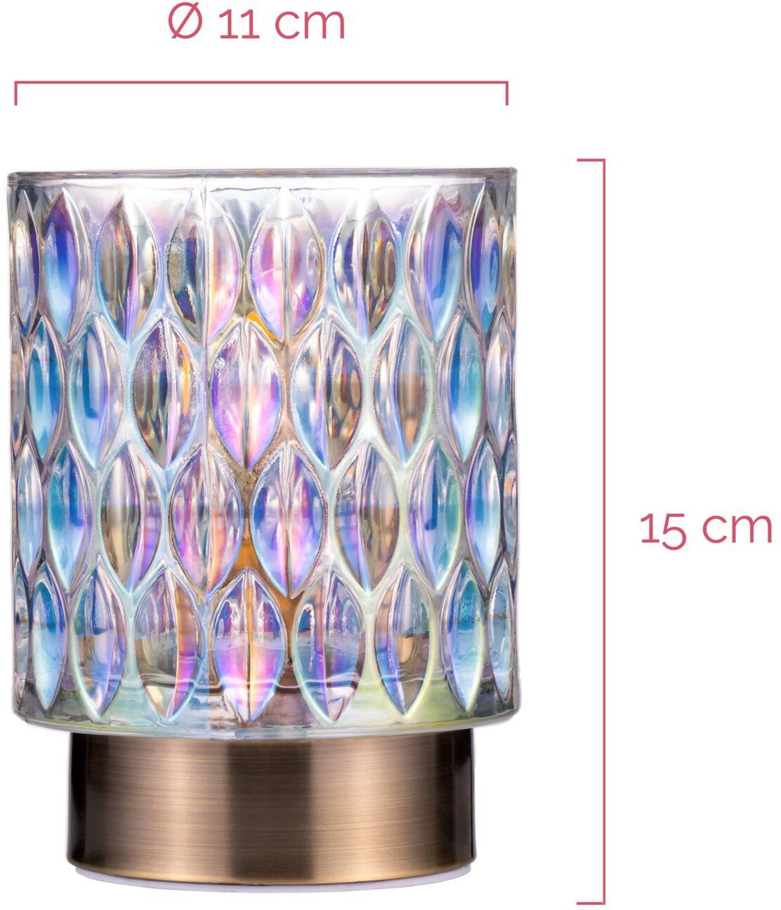 Pauleen Tafellamp Clear Glamour E14, op batterijen, timerfunctie, windlicht (1 stuk)