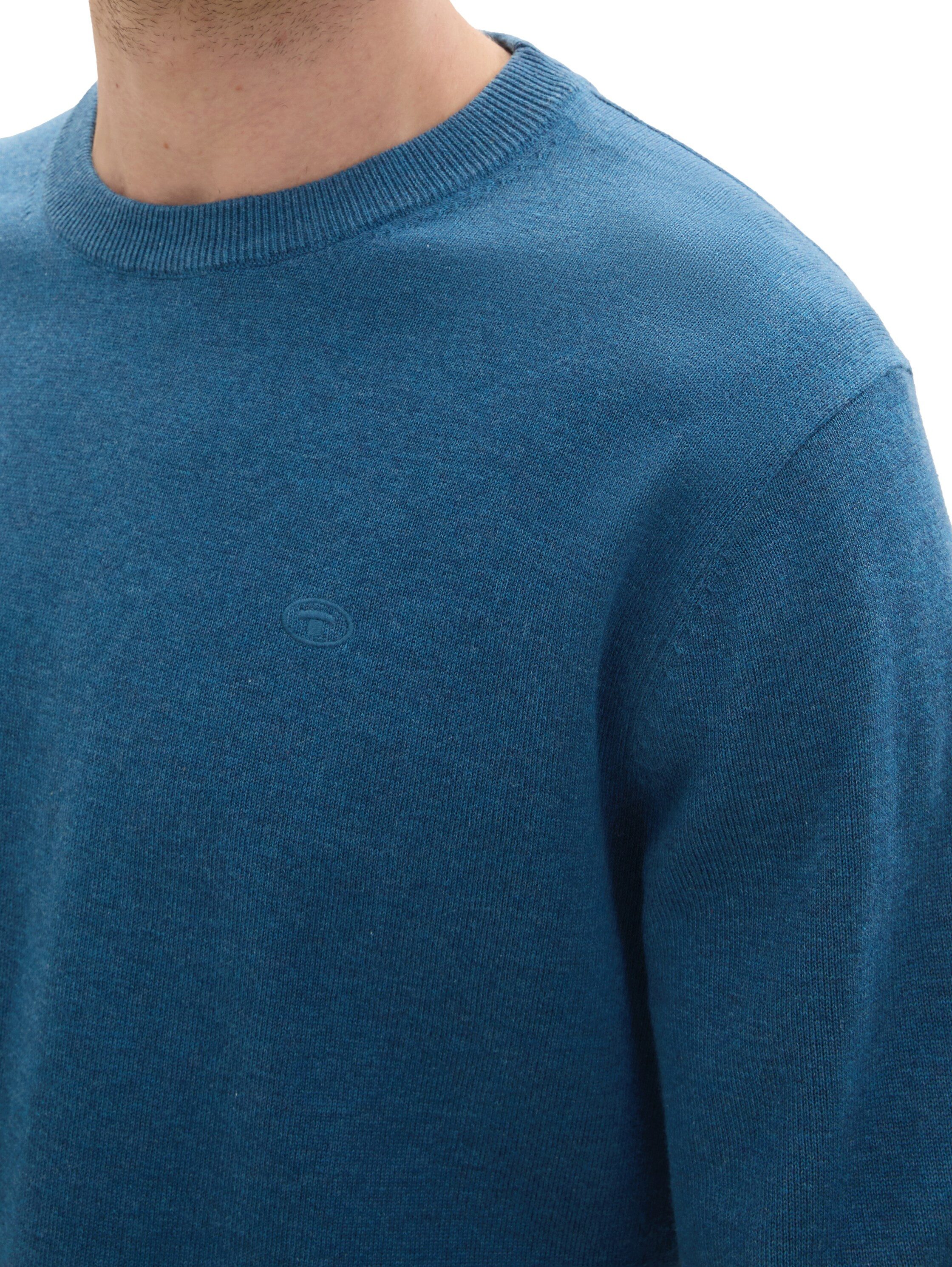 Tom Tailor Trui met ronde hals met geborduurd logo