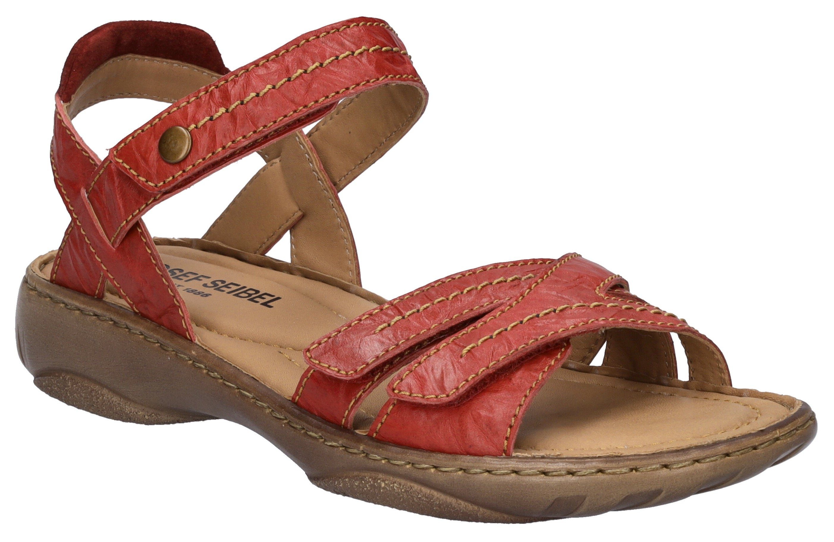 Josef Seibel Sandalen Debra 62 zomerschoen, sandaal, blokhak, met praktische klittenbandsluitingen dames sportieve sandalen maat 36 EU rood
