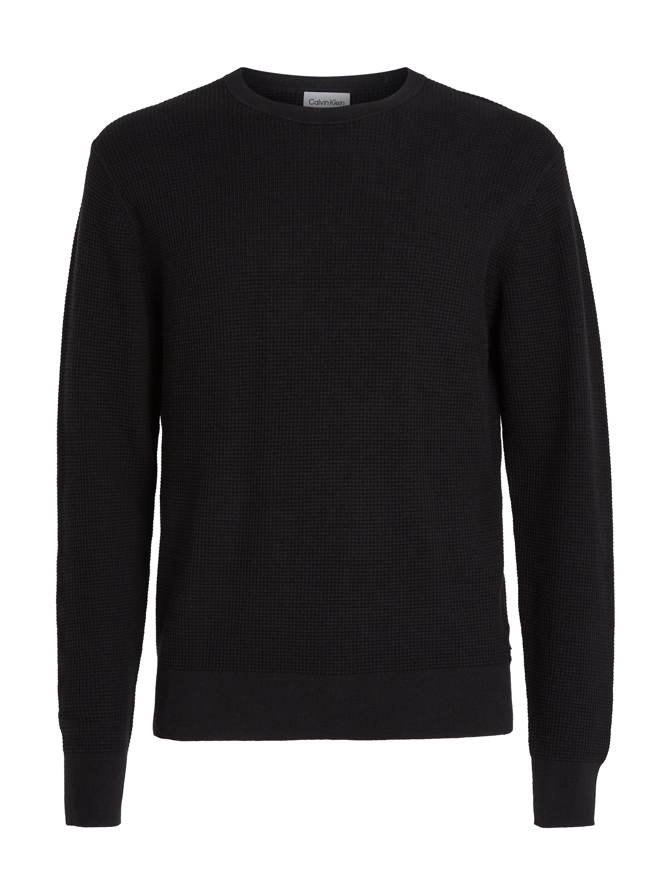 Calvin Klein Trui met ronde hals WAFFLE STRUCTURE SWEATER
