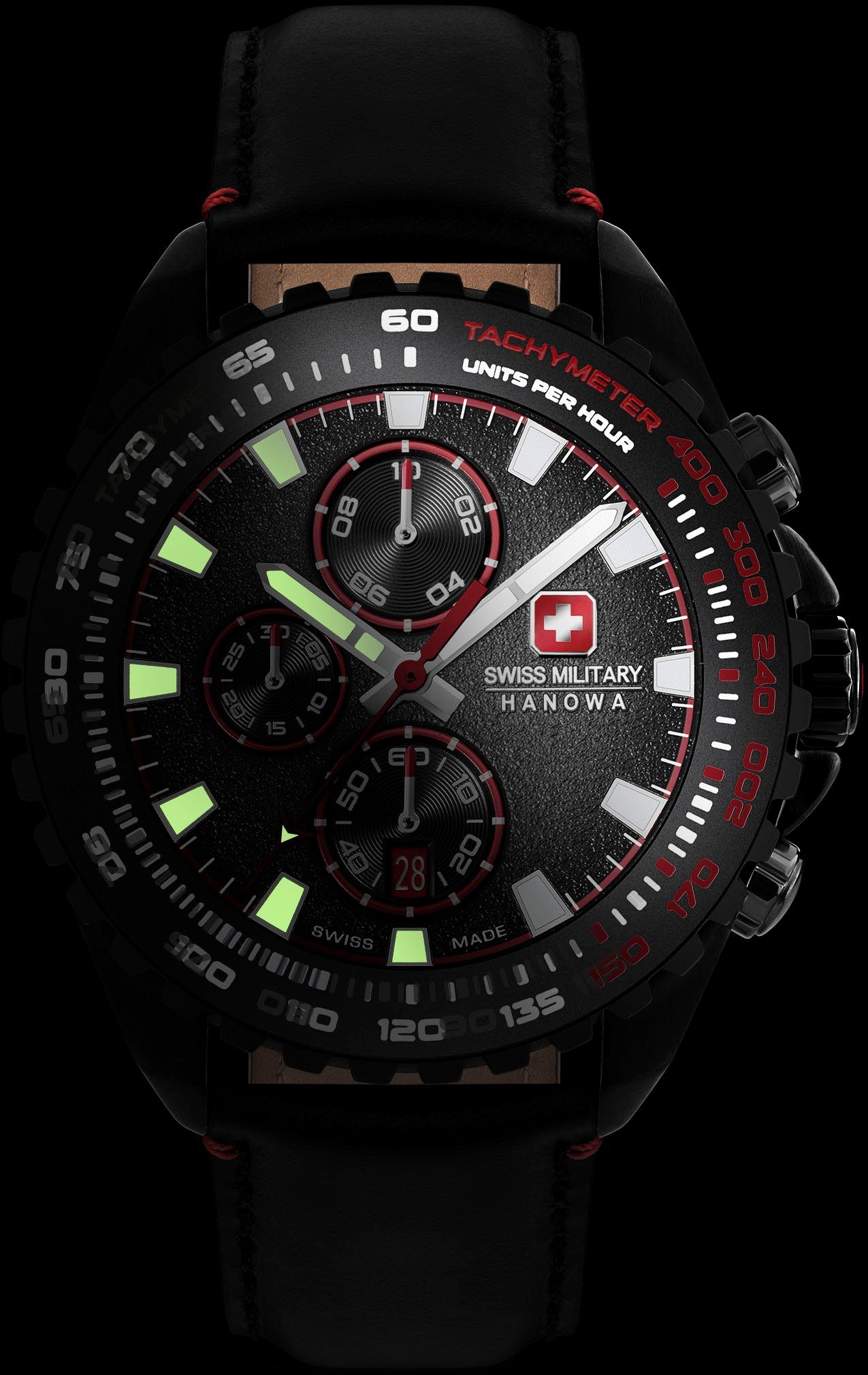 Swiss Military Hanowa Chronograaf STONE MARTEN, SMWGC0001832 Quartzhorloge, herenhorloge, datum, stopwatchfunctie, saffierglas, Swiss Made