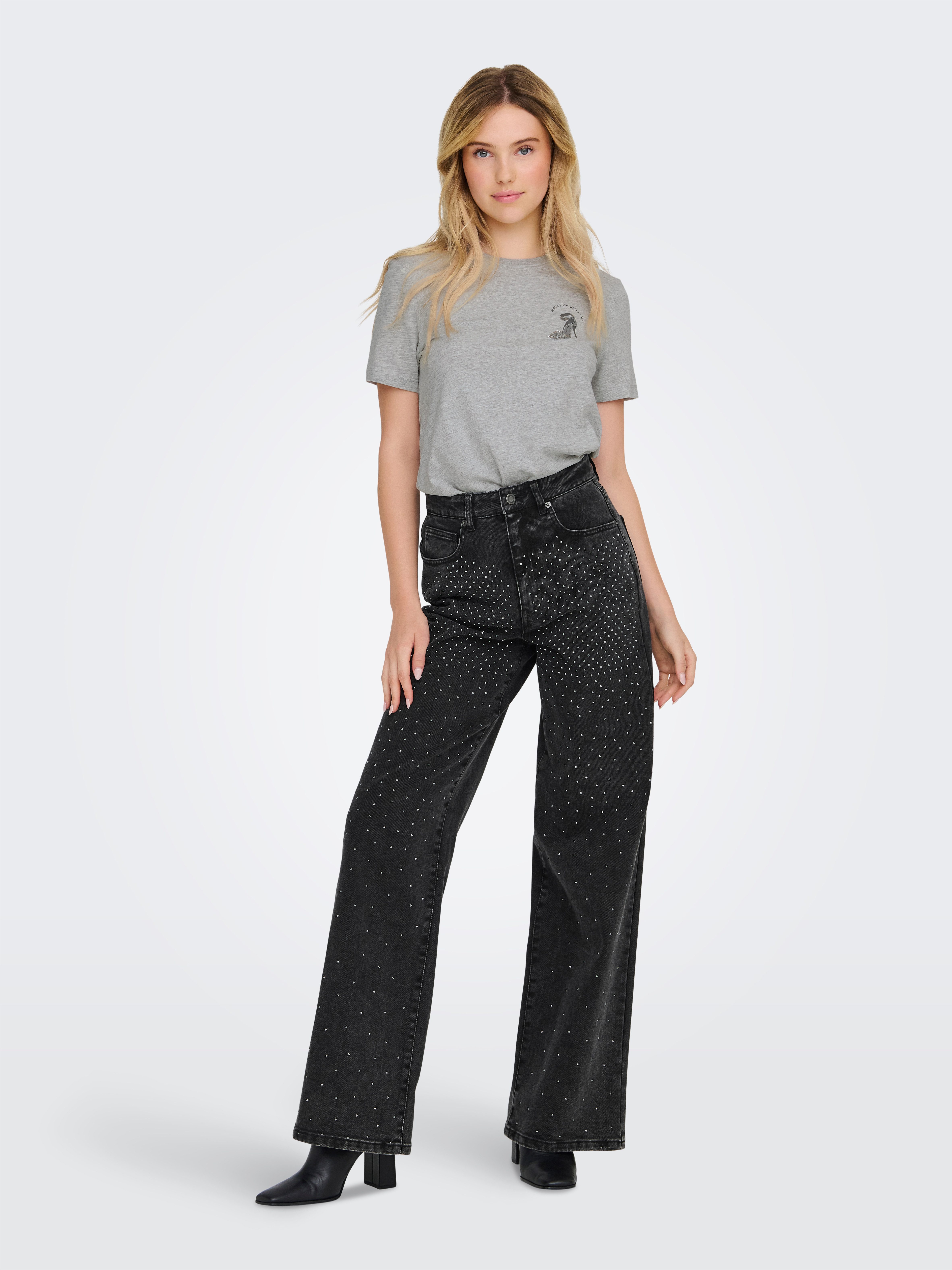 Only Shirt met korte mouwen ONLKITA LIFE REG S/S HEEL TOP BOX JRS