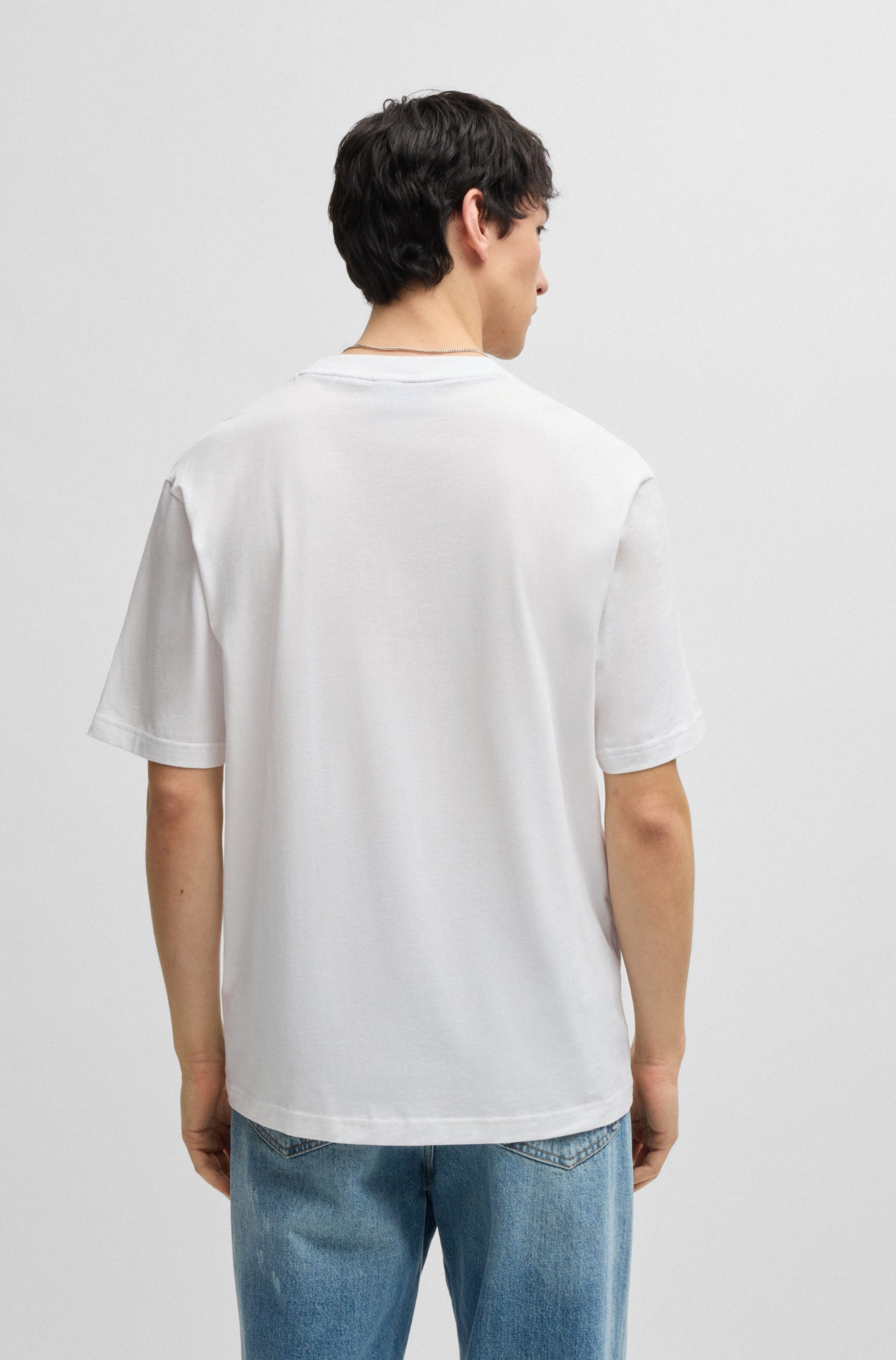 HUGO Blue T-shirt Nugibol met grote logoprint