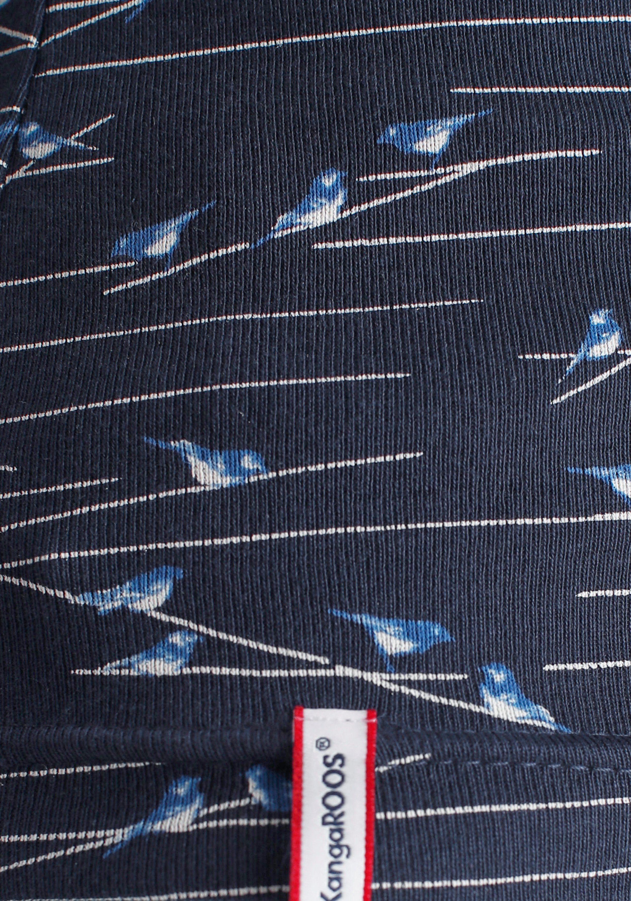 KangaROOS Shirt met lange mouwen zeer figuurvolgende pasvorm, ronde hals, van 100% katoen
