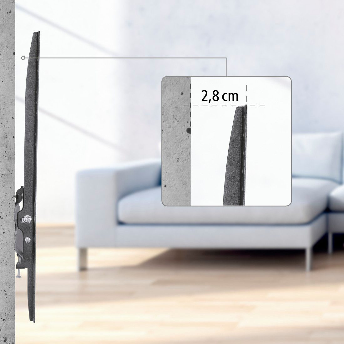 Hama Tv-wandhouder Wandbeugel (kantelbaar, VESA 400x400, 32"- 65")