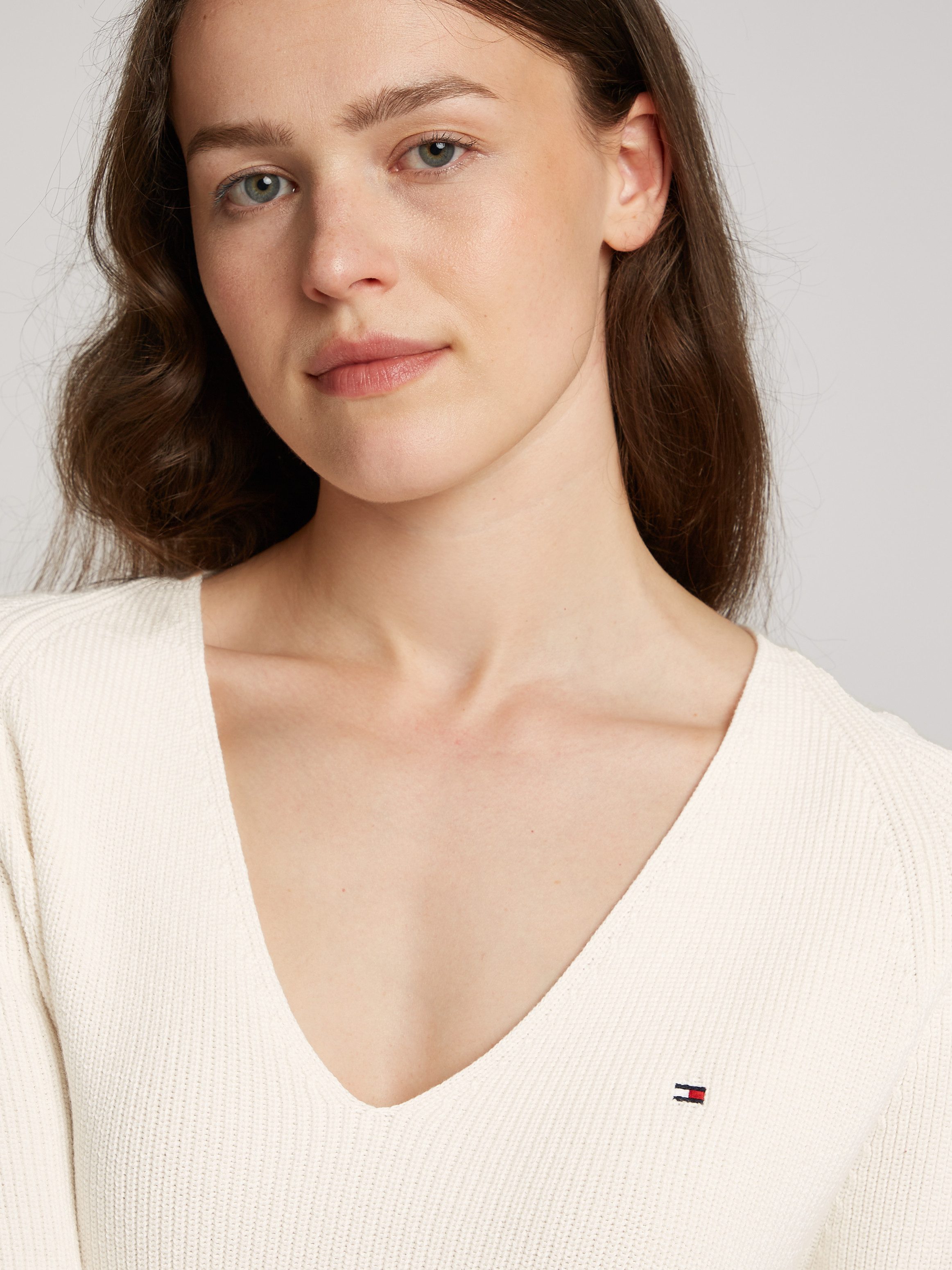 Tommy Hilfiger Gebreide trui CO CARDI STITCH V-NK LS