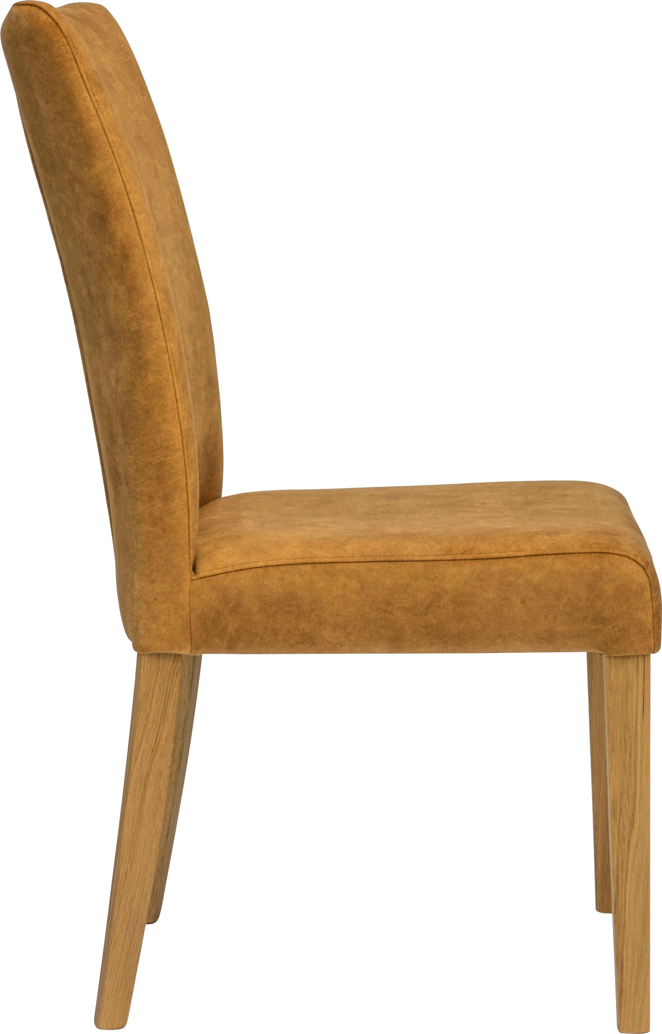 Home affaire Eetkamerstoel Aspen gestoffeerde stoel Massief houten frame, in veel bekledingskwaliteiten landhuis (set, 2 stuks)