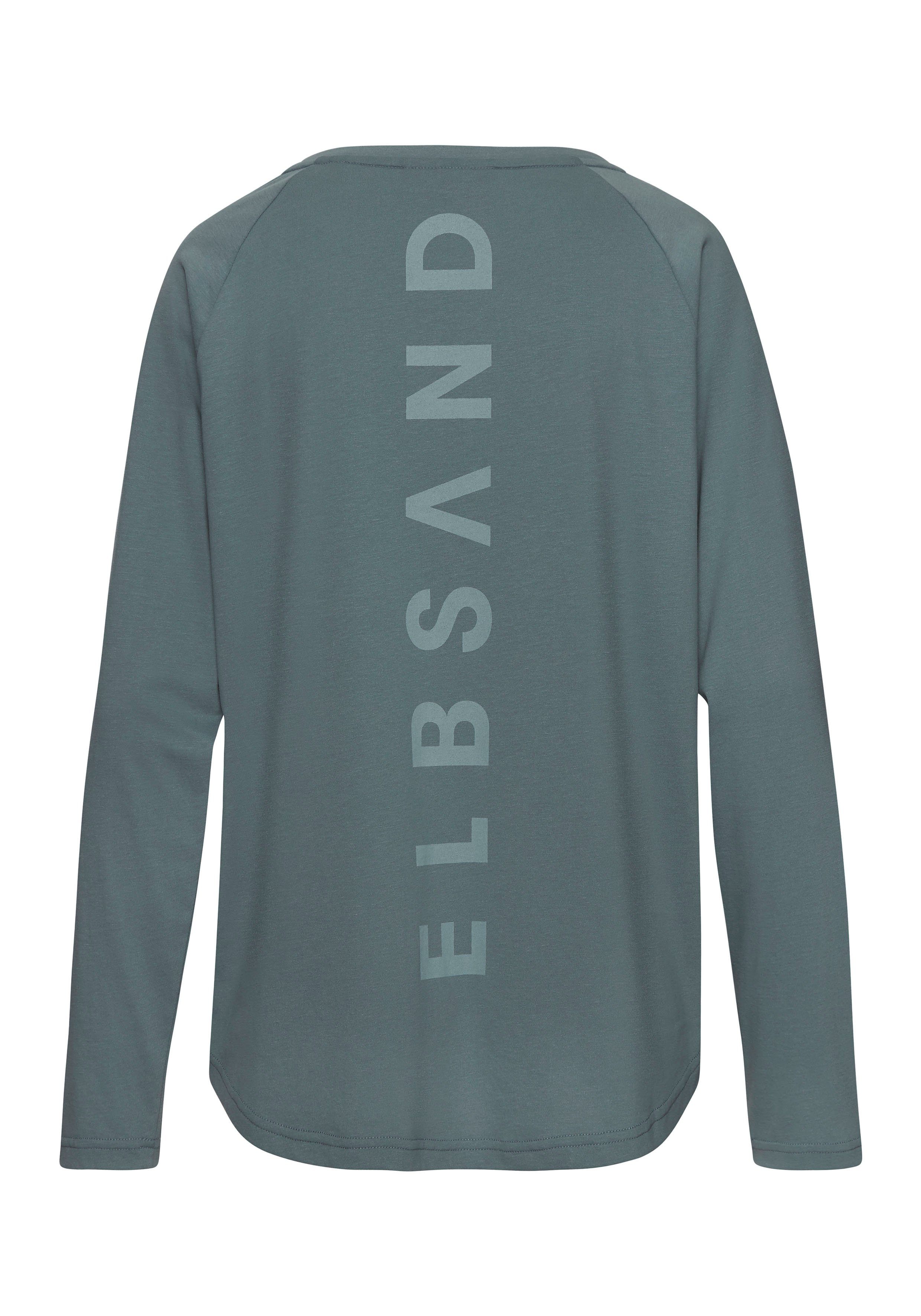Elbsand Longsleeve TINNA met logoprint op de rug, shirt met lange mouwen van een katoenmix, sportief-casual