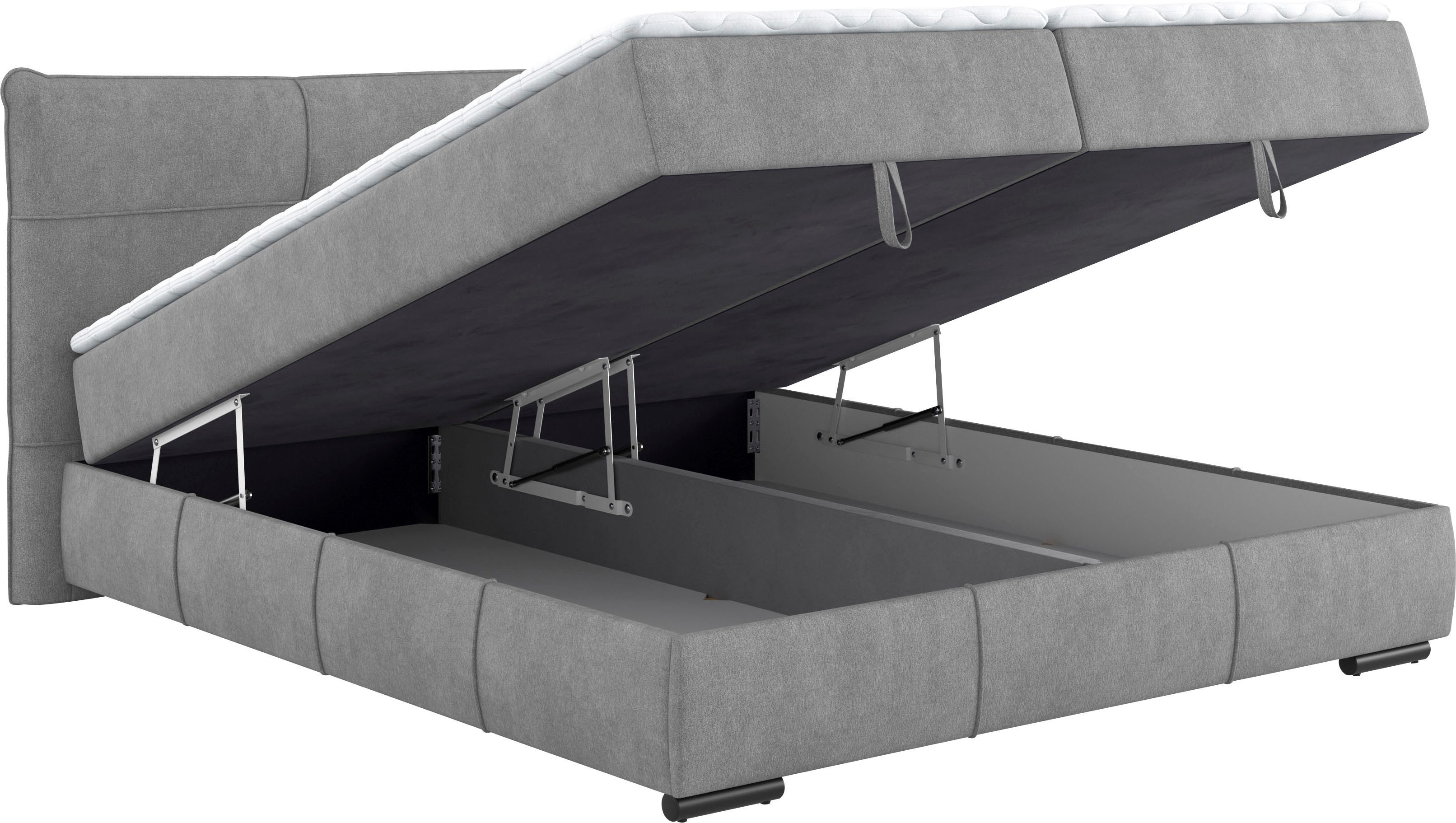 Mr. Couch Boxspring Brewdley met bedkist, incl. matras Topmatras en sierkussen, in verschillende hardheden beschikbaar
