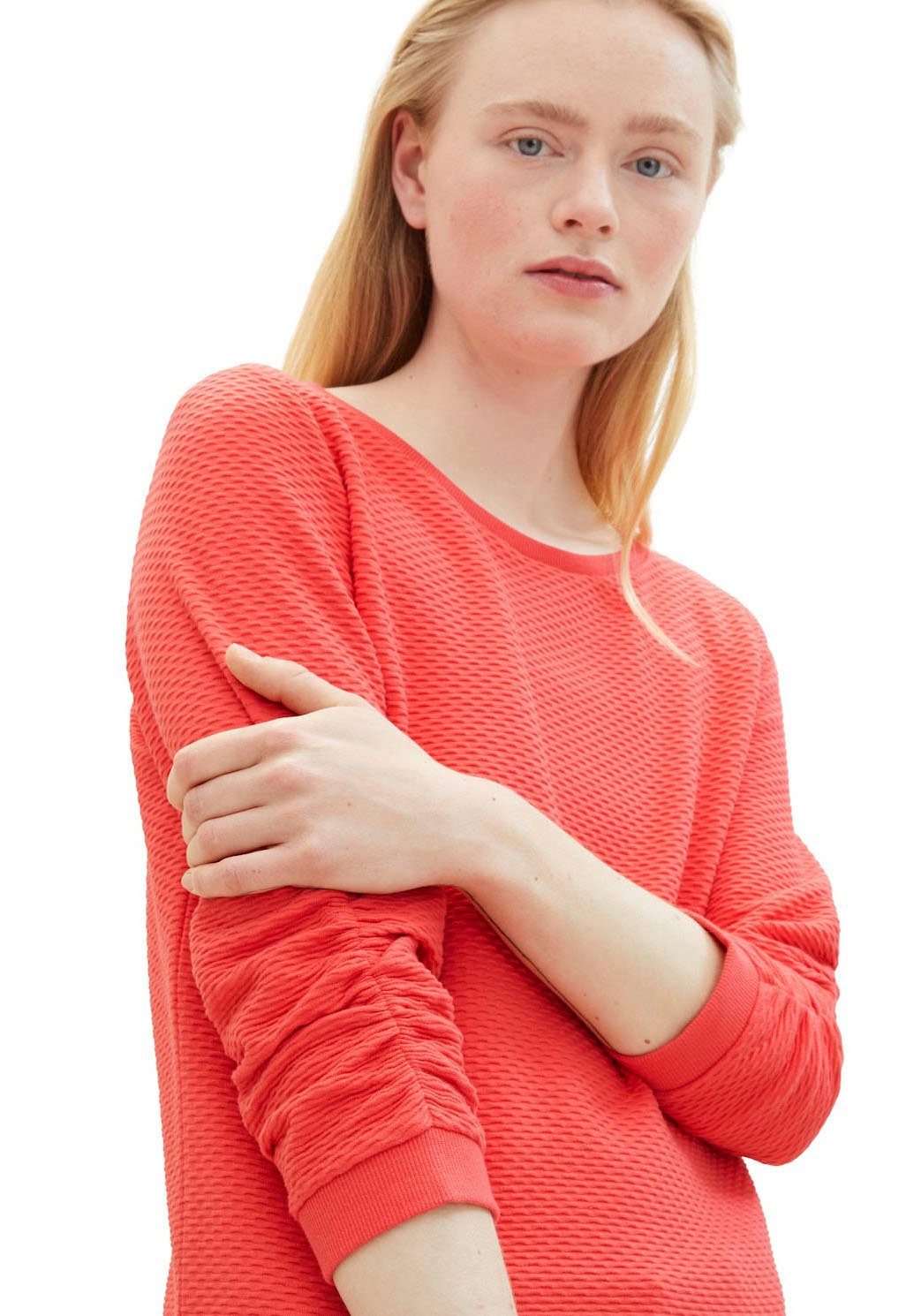 Tom Tailor Denim Sweatshirt met heel bijzonder oppervlak van het materiaal