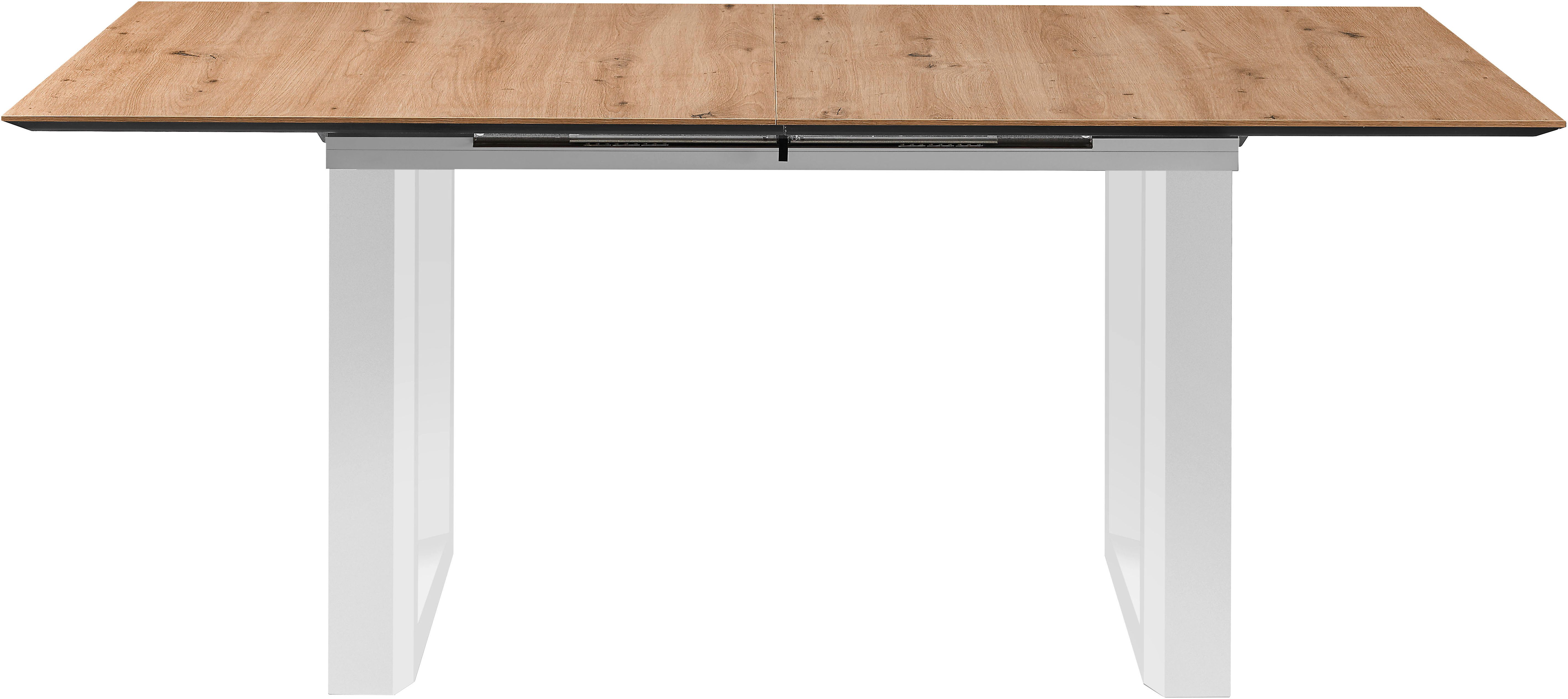set one by Musterring Eettafel New Atlanta Rechthoekig blad met Zwitserse rand, uitschuifbaar, onderstel in U-vorm eettafels maat 170 cm x 76 cm x 90