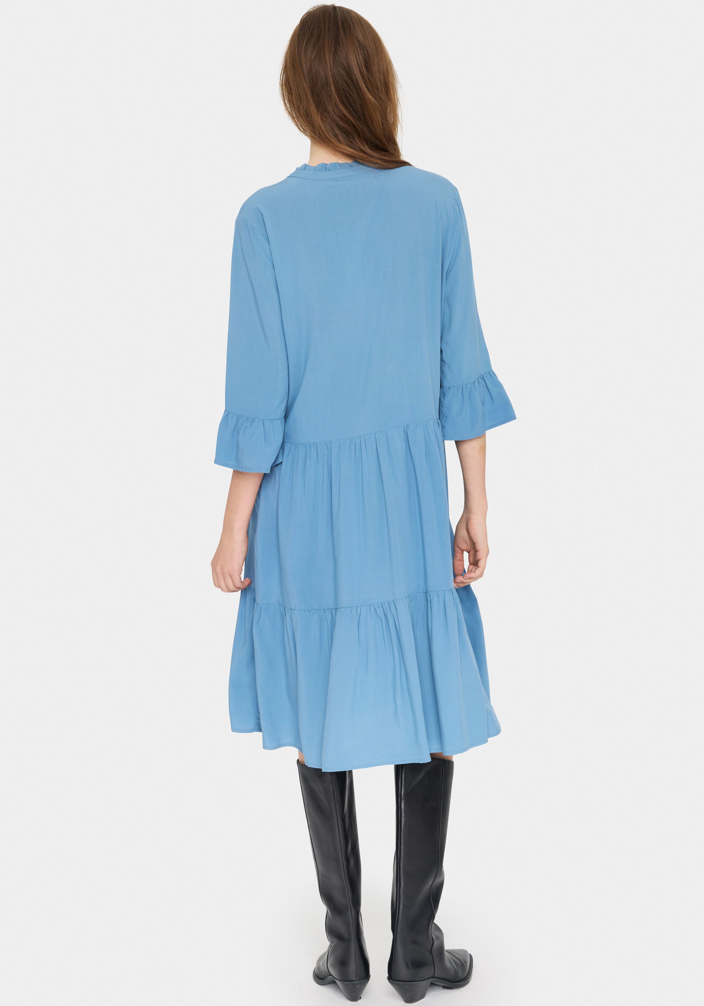 Saint Tropez Blousejurk EdaSZ dress met volants en 3 4 mouwen