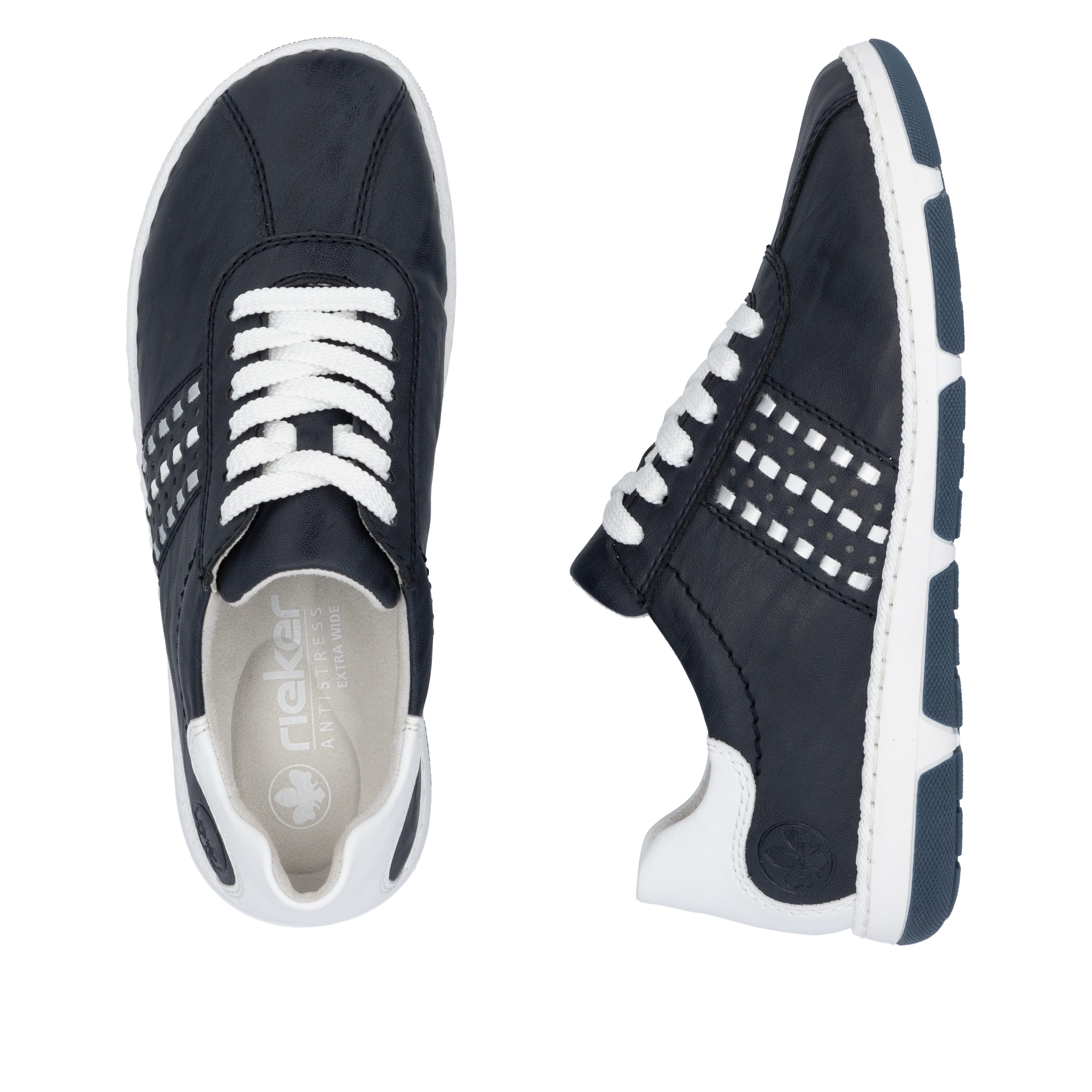 Rieker Sneakers , lage schoen, vrijetijdsschoen, veterschoen met gevoerde schacht